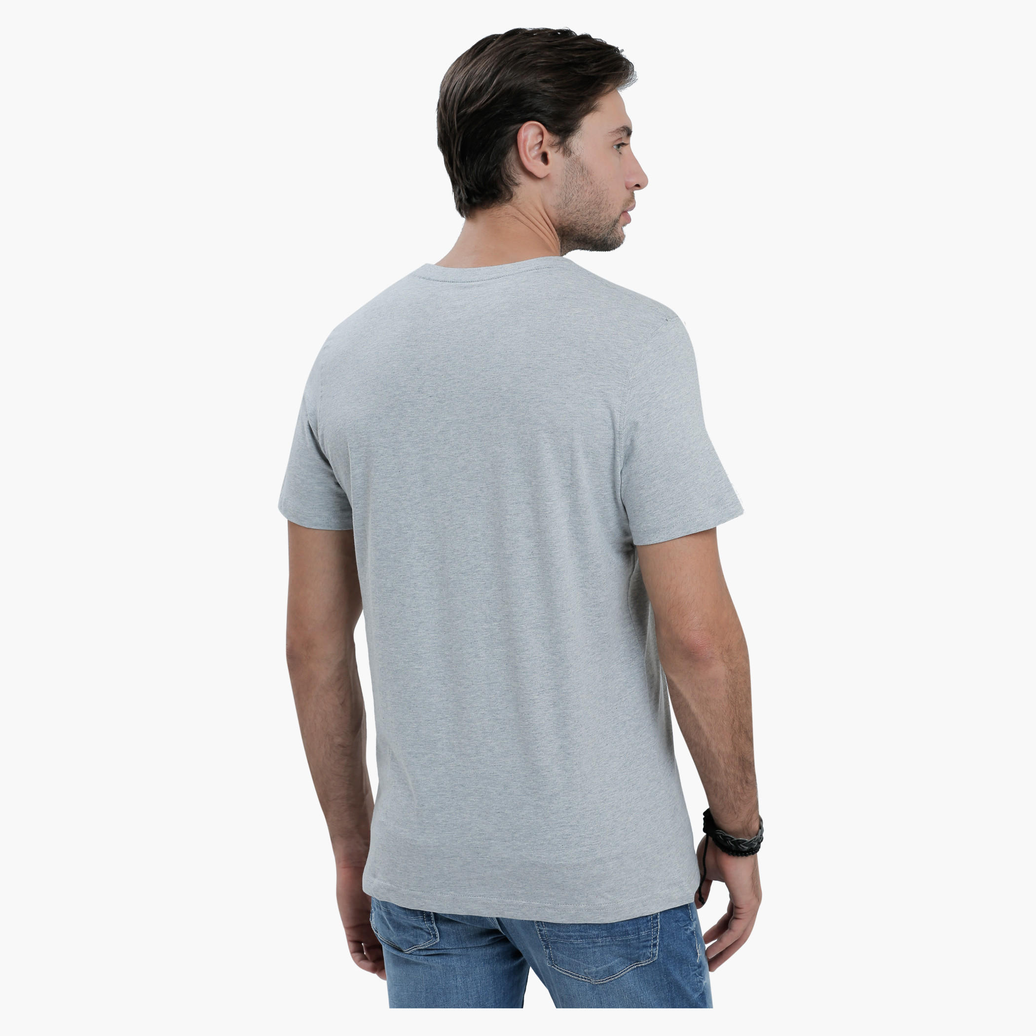 Printed Round Neck T-Shirt with Short Sleeves in Slim Fit-men-clothing-tshirtsandpolos-tshirts-image-2