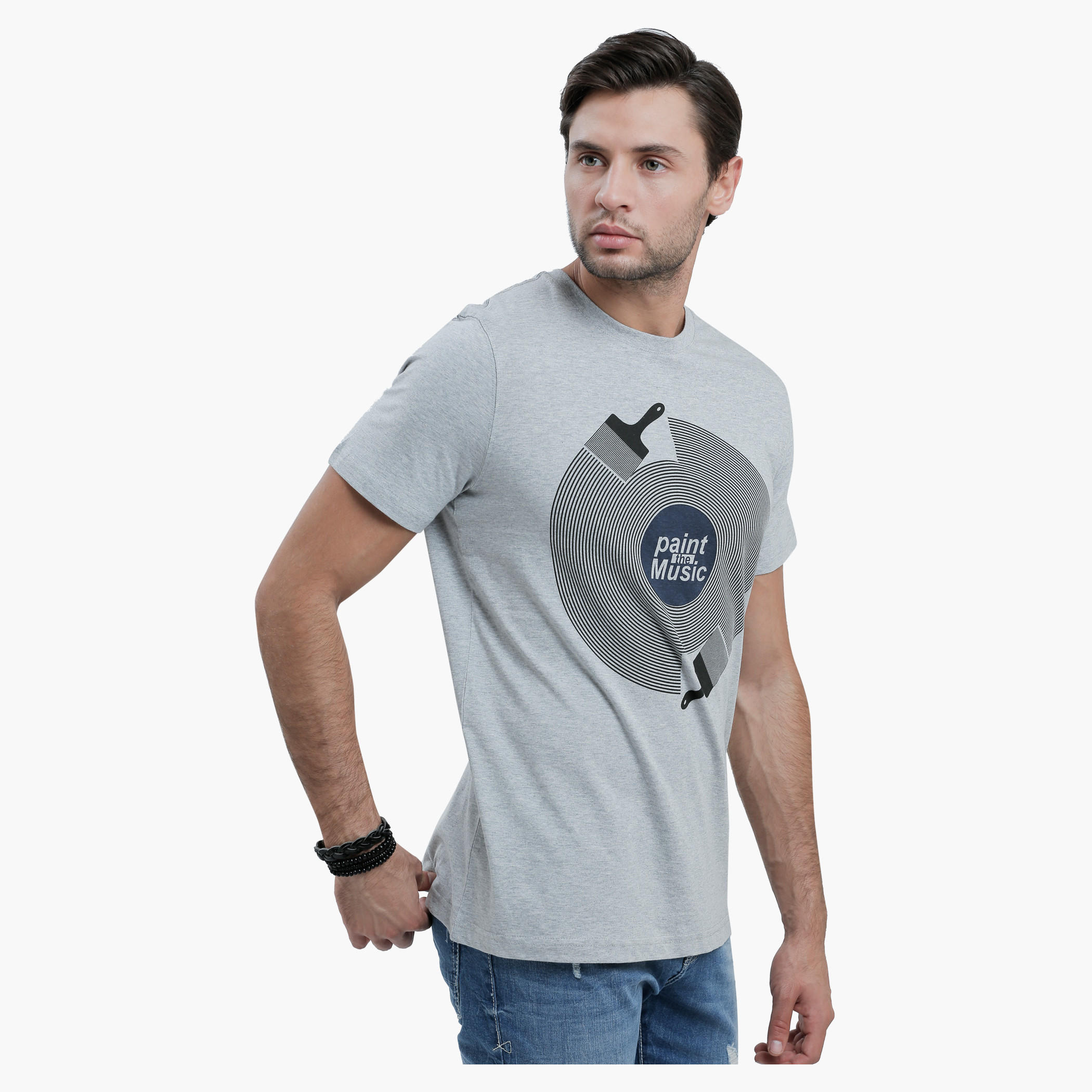 Printed Round Neck T-Shirt with Short Sleeves in Slim Fit-men-clothing-tshirtsandpolos-tshirts-image-3