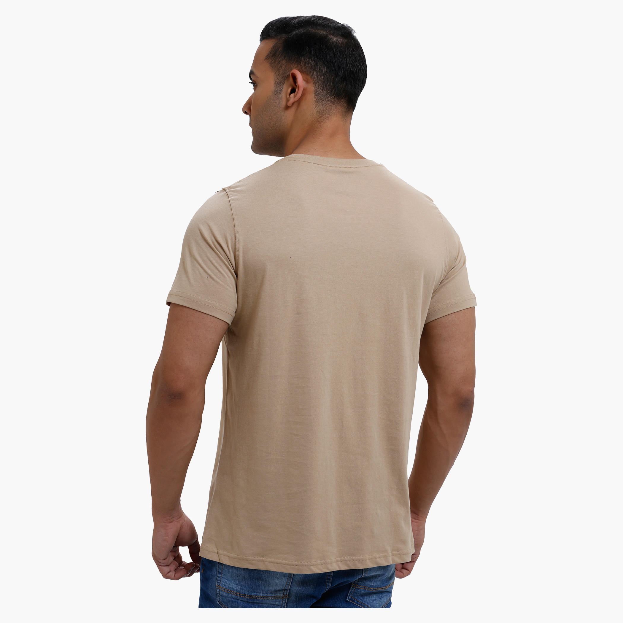 Printed Round Neck T-Shirt with Short Sleeves in Slim Fit-men-clothing-tshirtsandpolos-tshirts-image-2