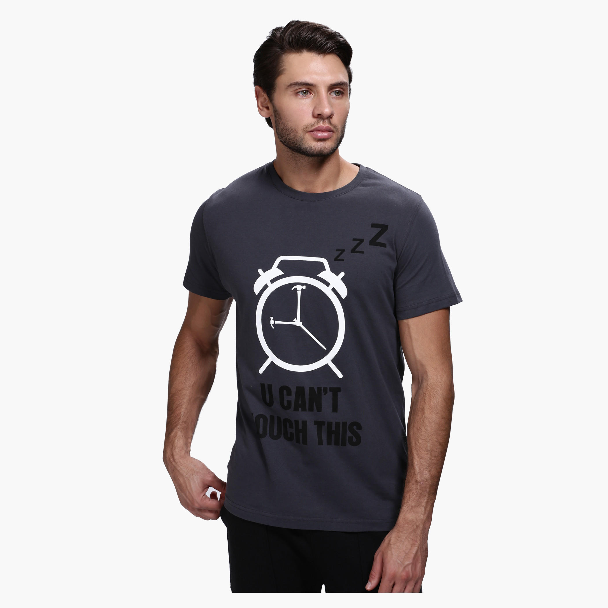 Graphic Print Round Neck T-Shirt with Short Sleeves-men-clothing-tshirtsandpolos-tshirts-image-5