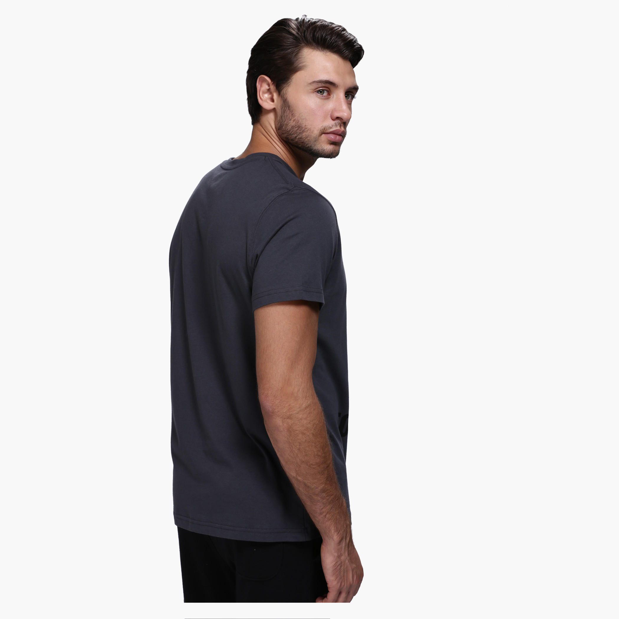 Graphic Print Round Neck T-Shirt with Short Sleeves-men-clothing-tshirtsandpolos-tshirts-image-4