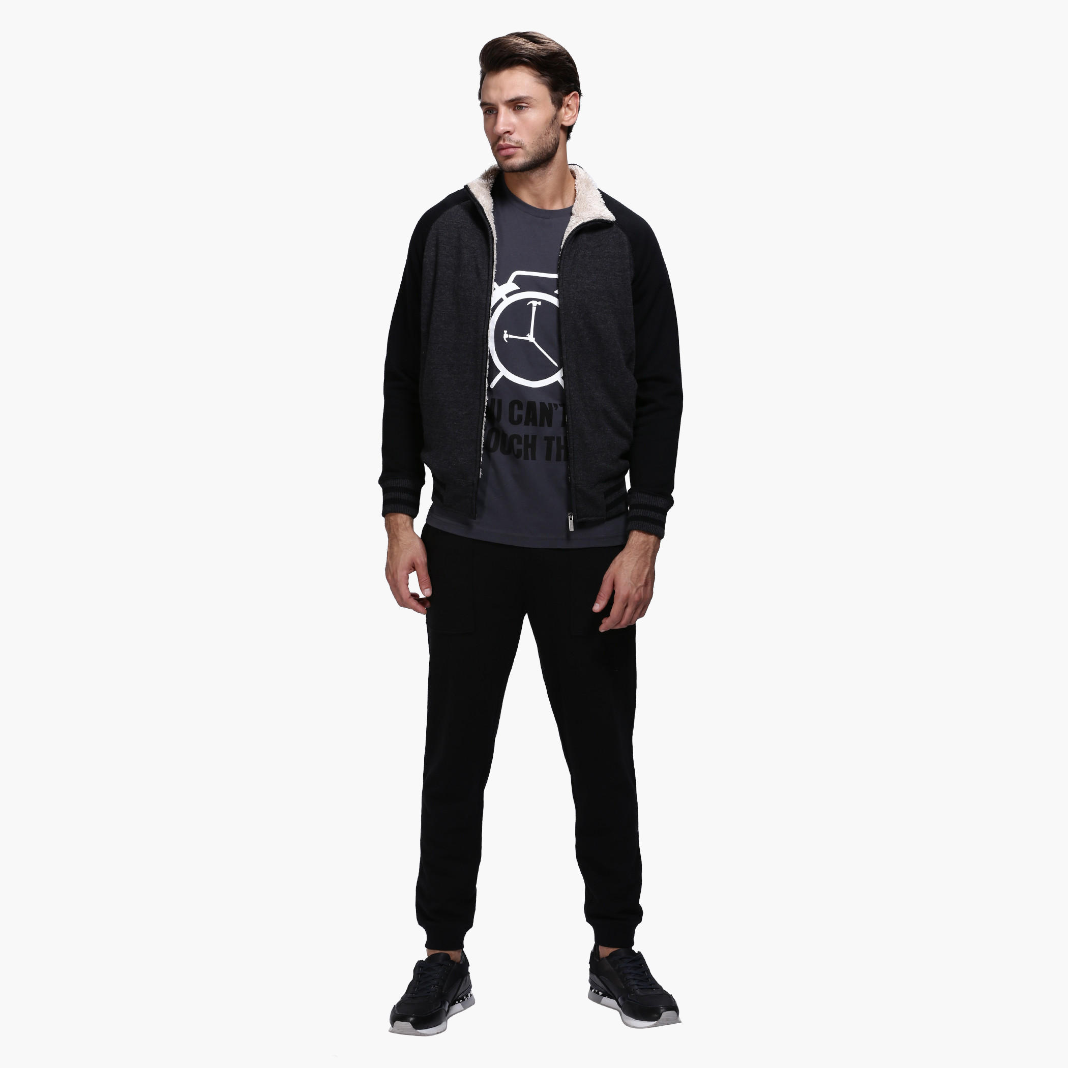 Graphic Print Round Neck T-Shirt with Short Sleeves-men-clothing-tshirtsandpolos-tshirts-image-1