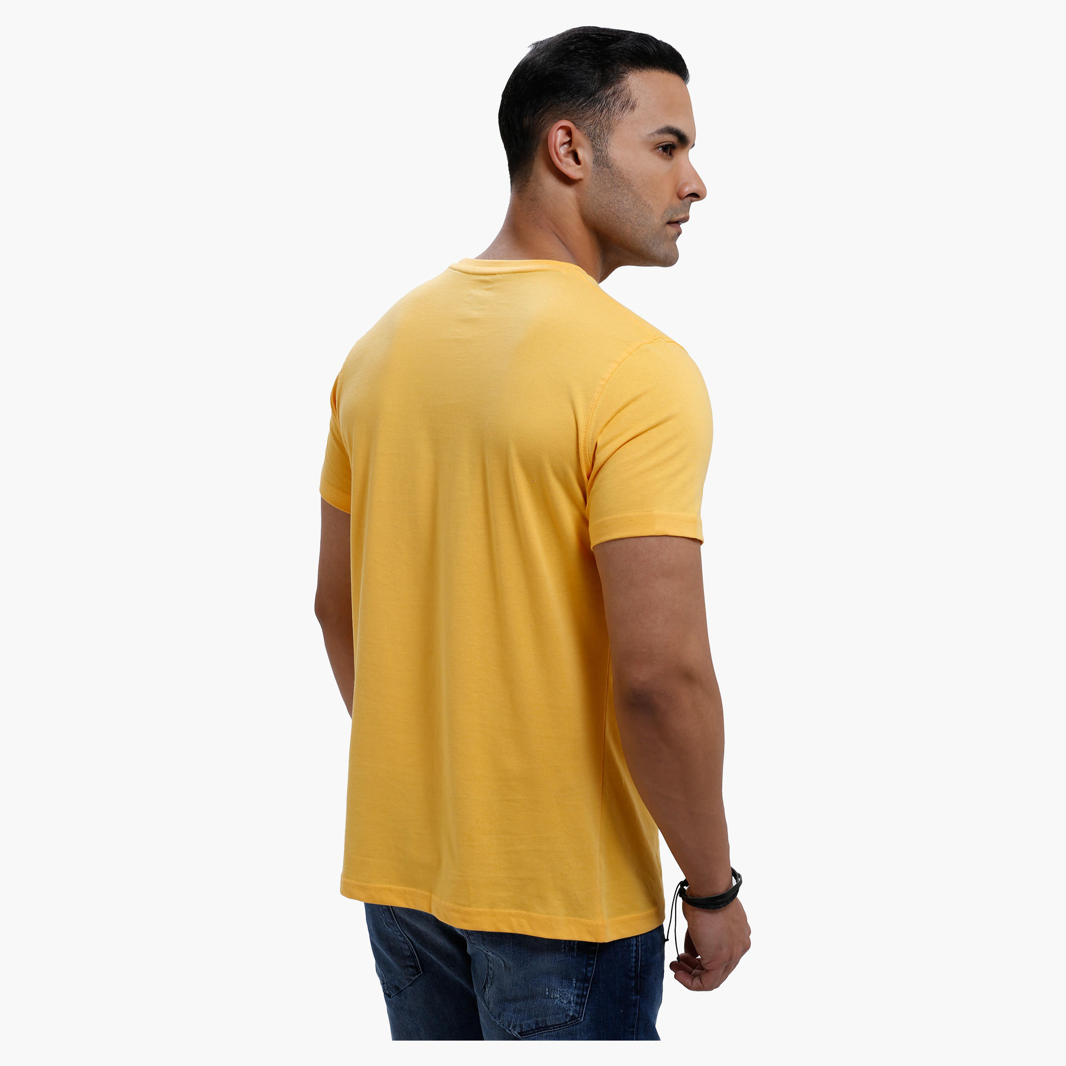 Printed Round Neck T-Shirt with Short Sleeves in Slim Fit-men-clothing-tshirtsandpolos-tshirts-image-2