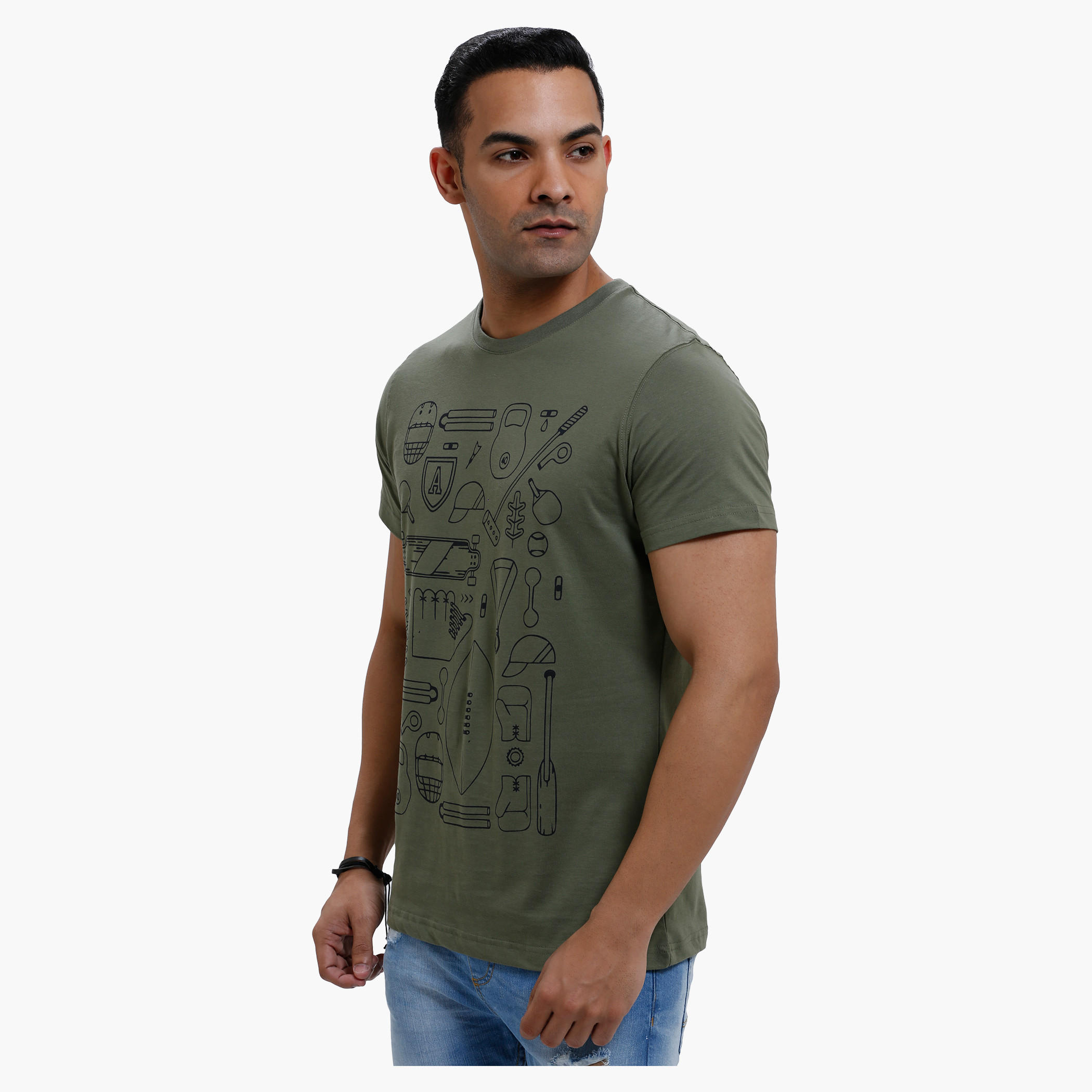 Printed Round Neck T-Shirt with Short Sleeves in Slim Fit-men-clothing-tshirtsandpolos-tshirts-image-3