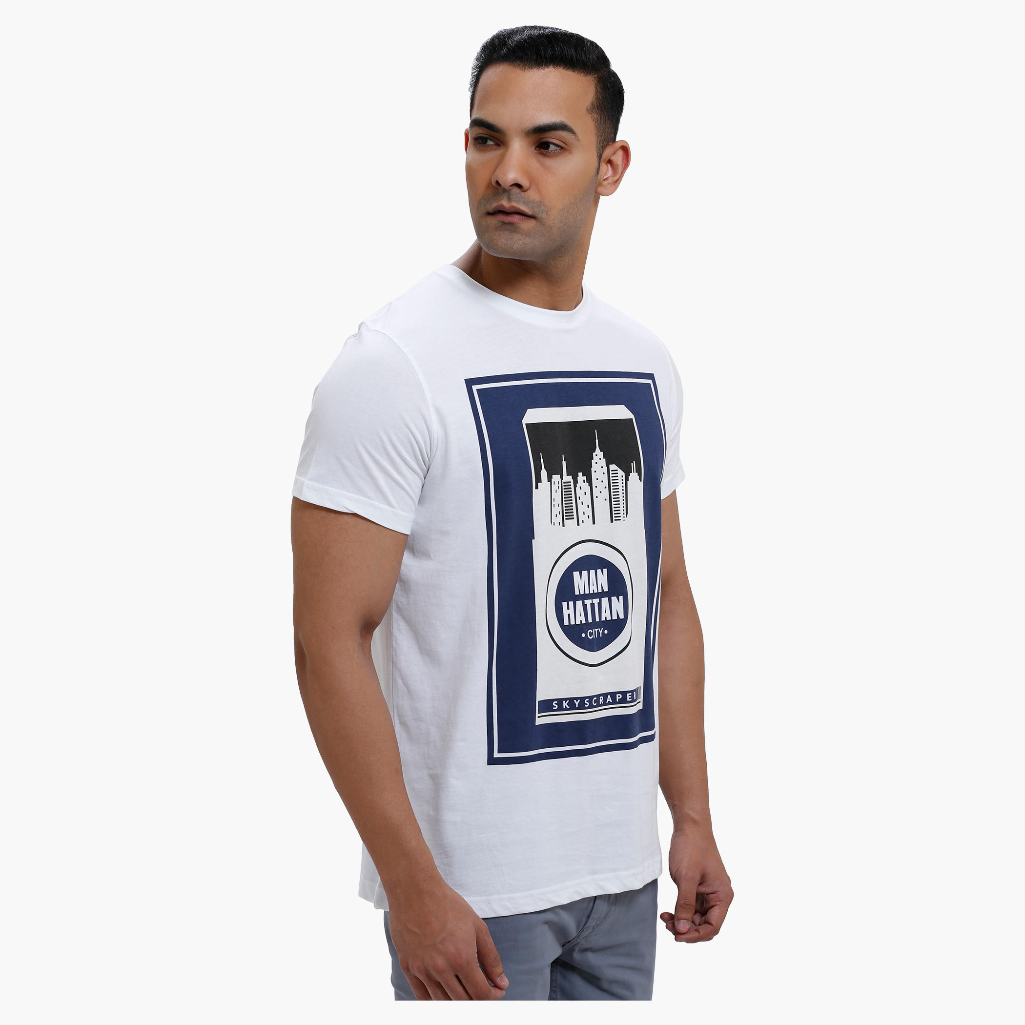 Printed Round Neck T-Shirt with Short Sleeves in Slim Fit-men-clothing-tshirtsandpolos-tshirts-image-3