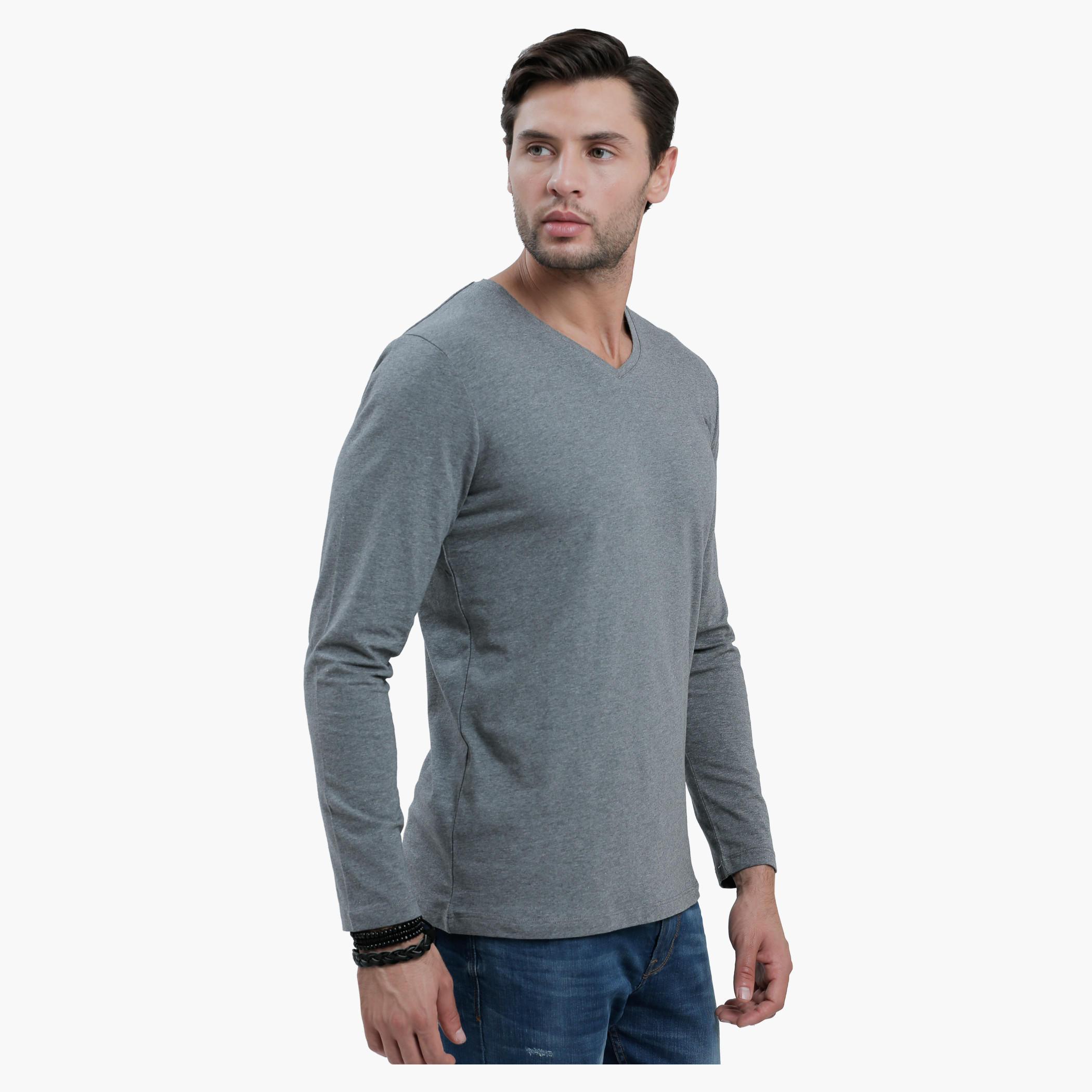 V-Neck T-Shirt with Long Sleeves in Slim Fit-men-clothing-tshirtsandpolos-tshirts-image-3