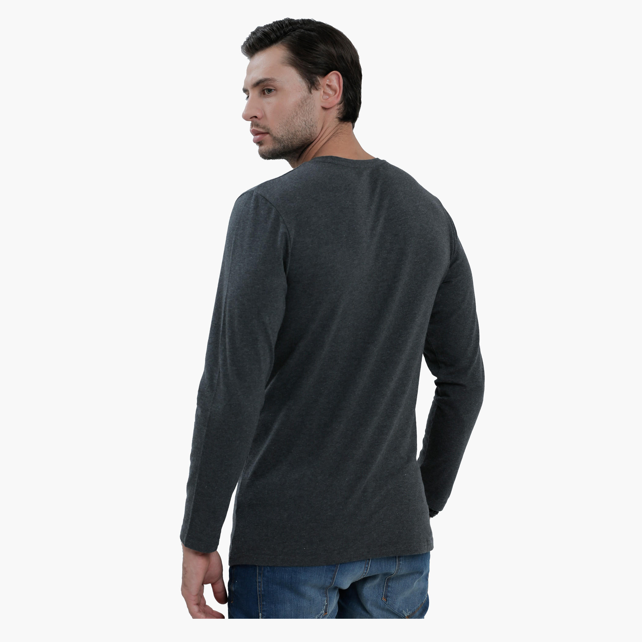 Crew Neck T-Shirt with Long Sleeves in Slim Fit-men-clothing-tshirtsandpolos-tshirts-image-2