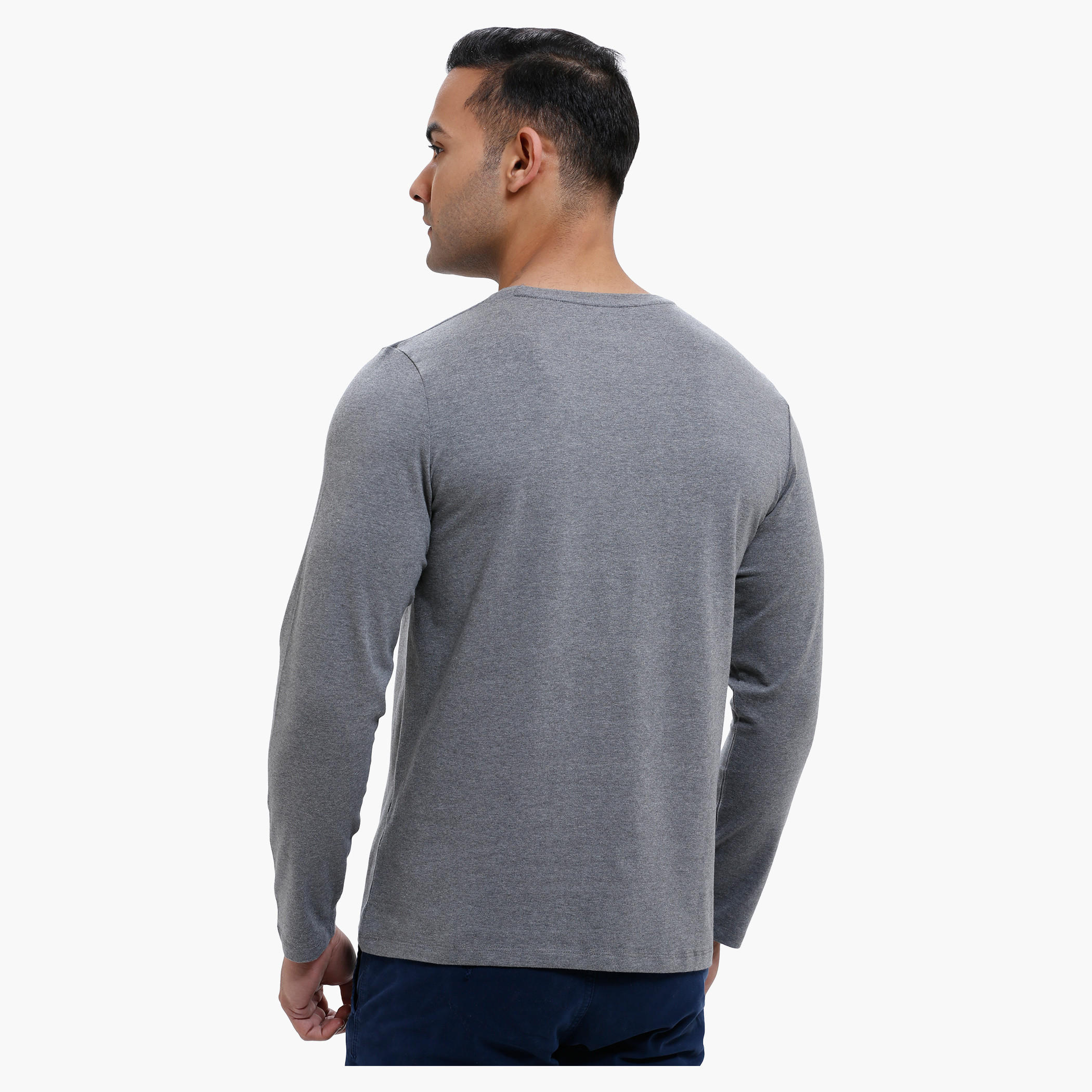 Round Neck T-Shirt with Long Sleeves in Slim Fit-men-clothing-tshirtsandpolos-tshirts-image-2
