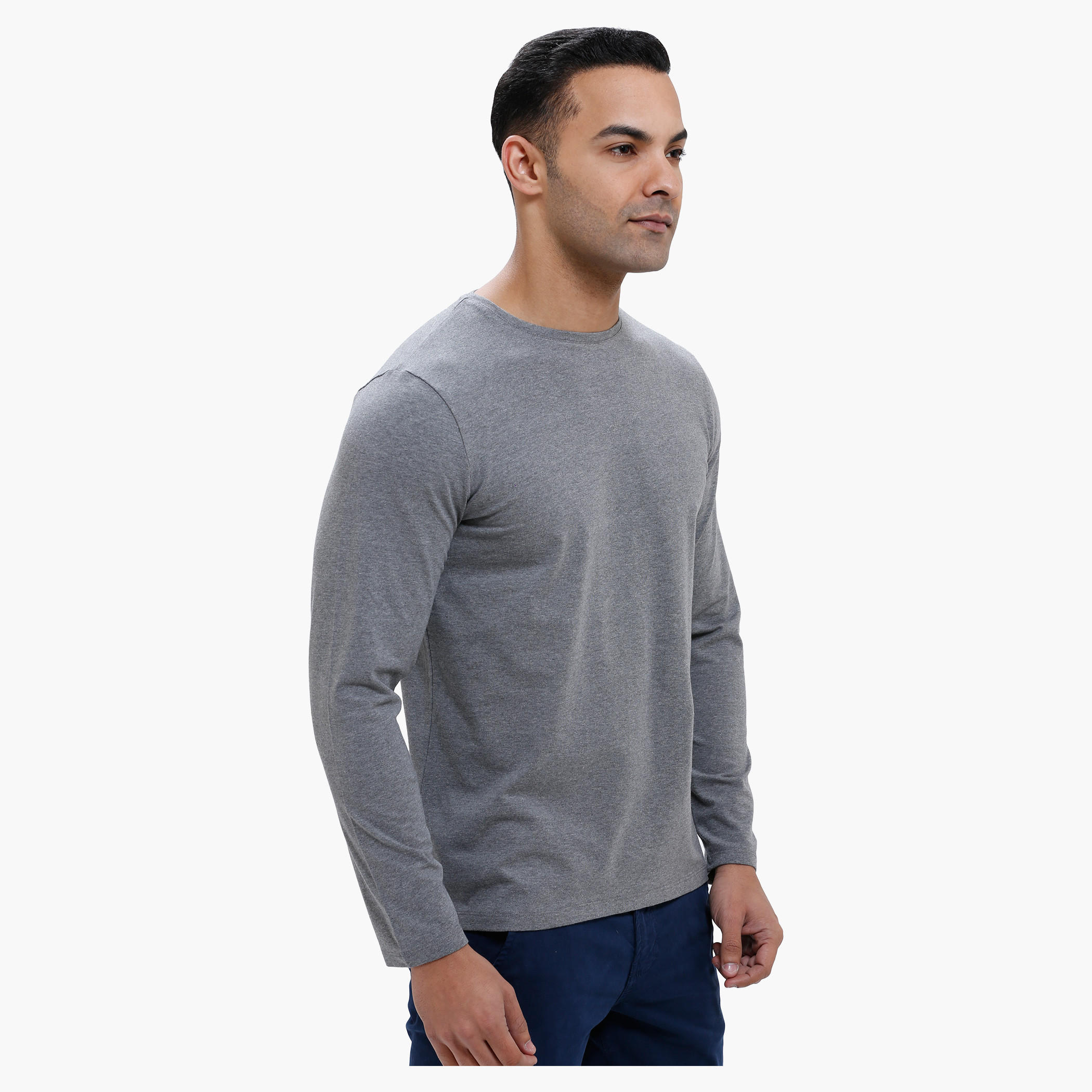 Round Neck T-Shirt with Long Sleeves in Slim Fit-men-clothing-tshirtsandpolos-tshirts-image-3