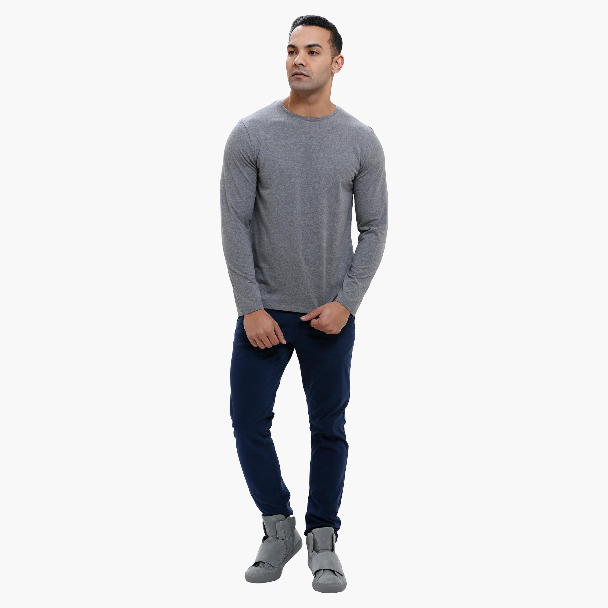 Round Neck T-Shirt with Long Sleeves in Slim Fit-men-clothing-tshirtsandpolos-tshirts-image-5
