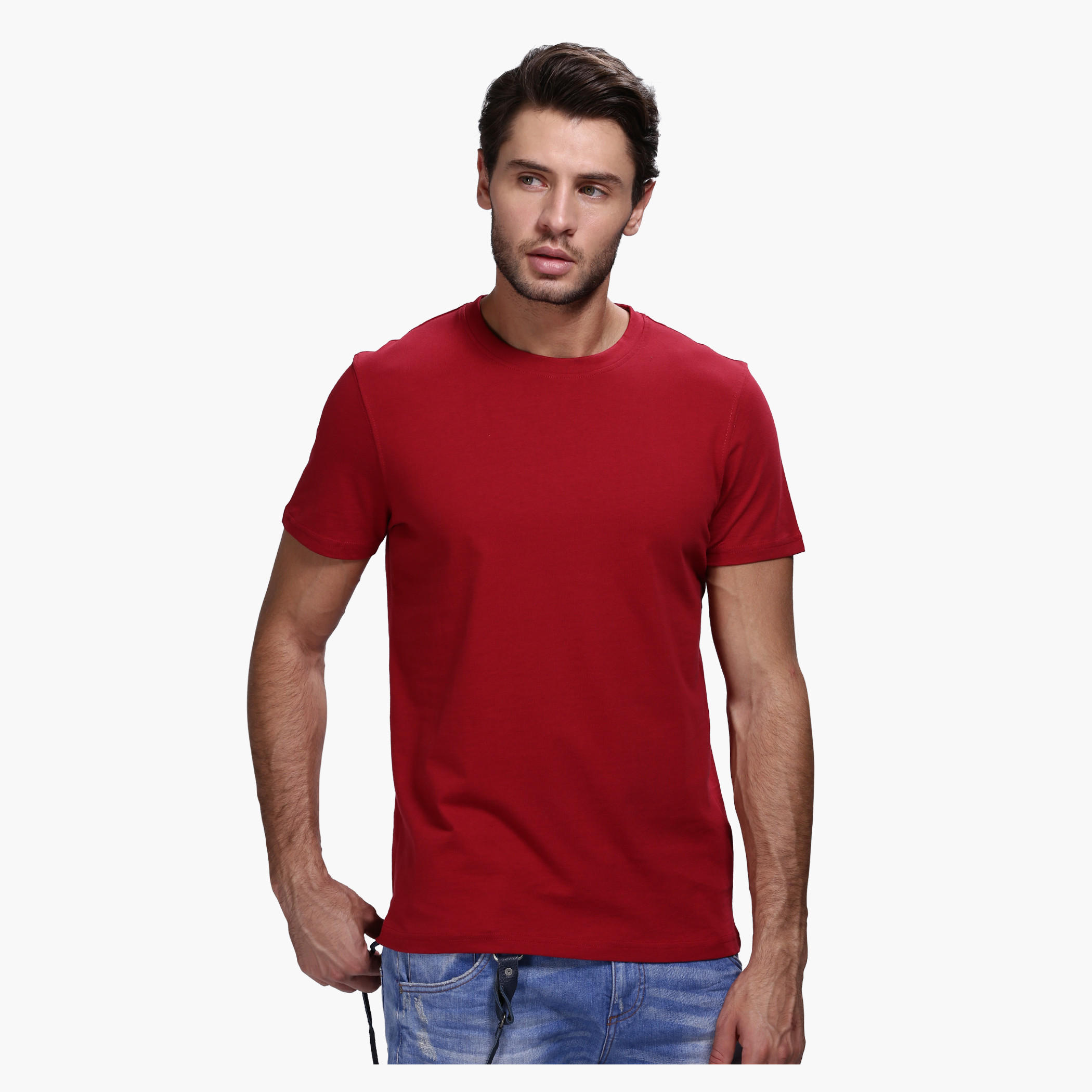 Round Neck T-Shirt with Short Sleeves in Slim Fit-men-clothing-tshirtsandpolos-tshirts-image-16
