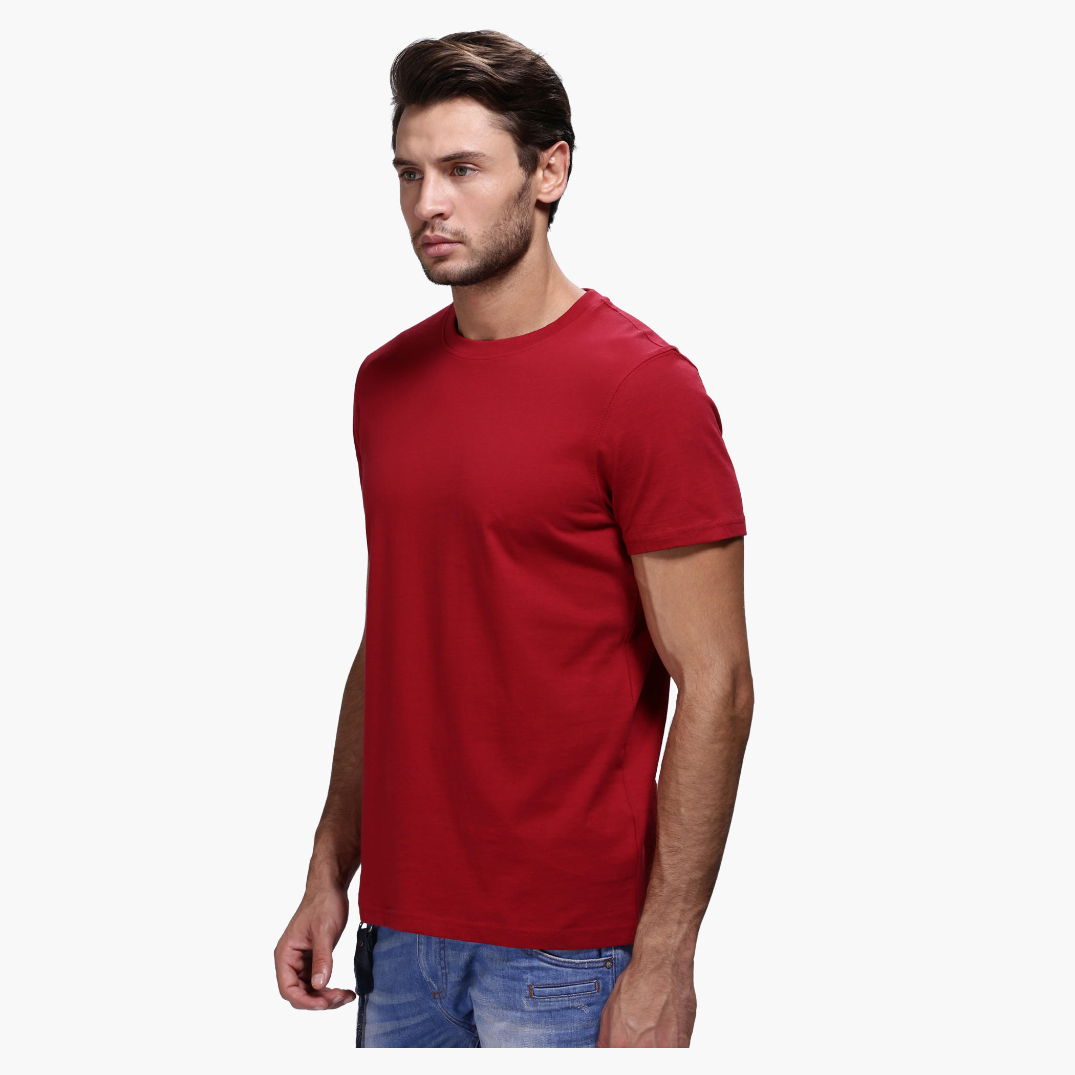Round Neck T-Shirt with Short Sleeves in Slim Fit-men-clothing-tshirtsandpolos-tshirts-image-18