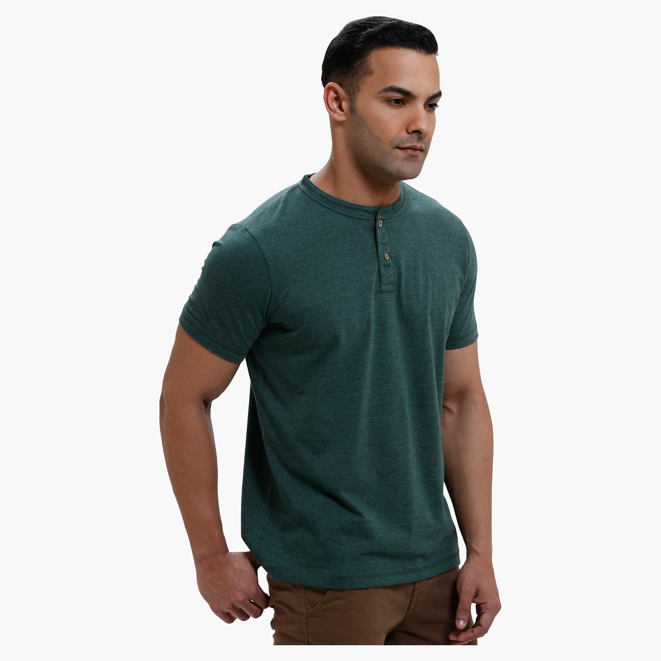 Henley Neck T-Shirt with Short Sleeves in Slim Fit-men-clothing-tshirtsandpolos-tshirts-image-8