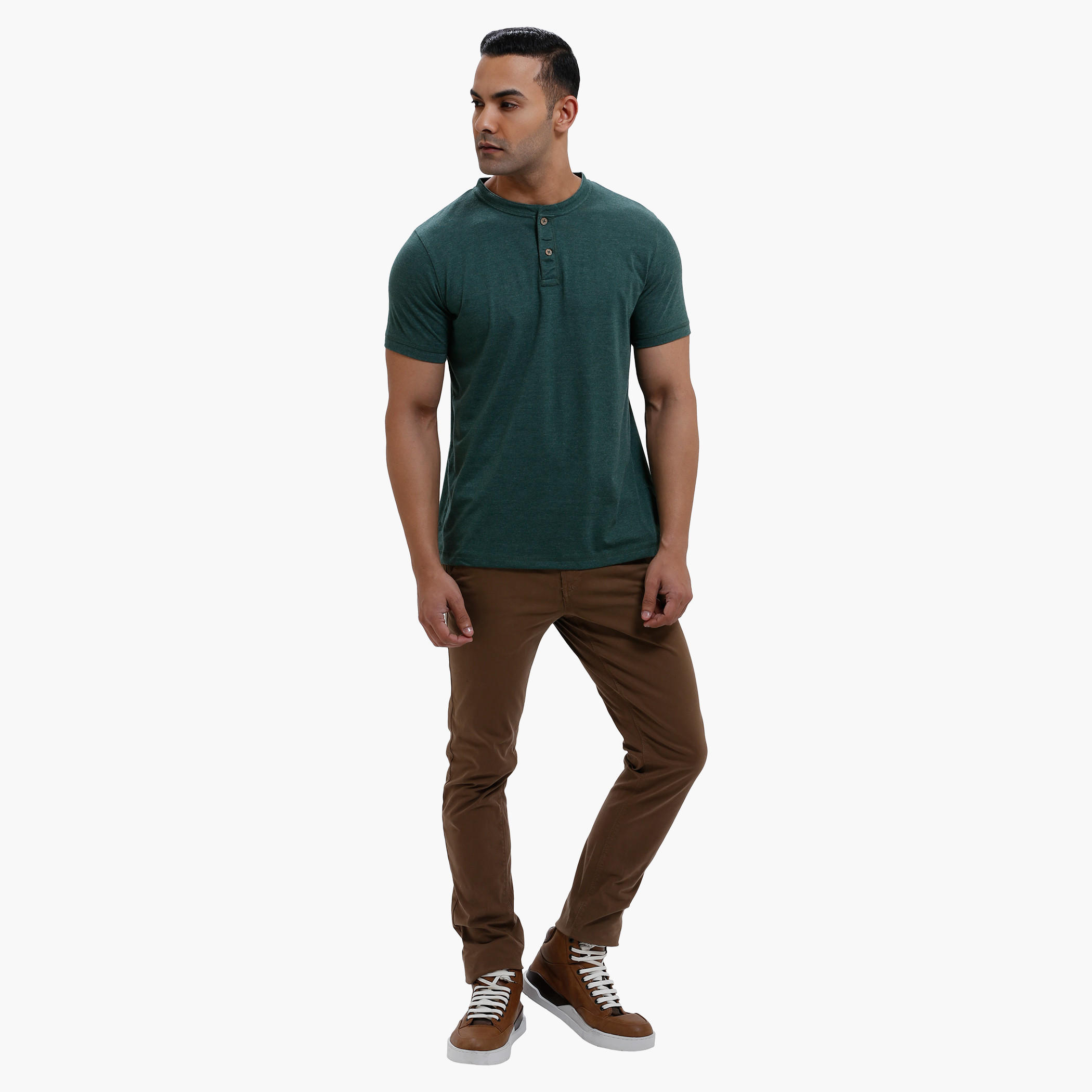 Henley Neck T-Shirt with Short Sleeves in Slim Fit-men-clothing-tshirtsandpolos-tshirts-image-10