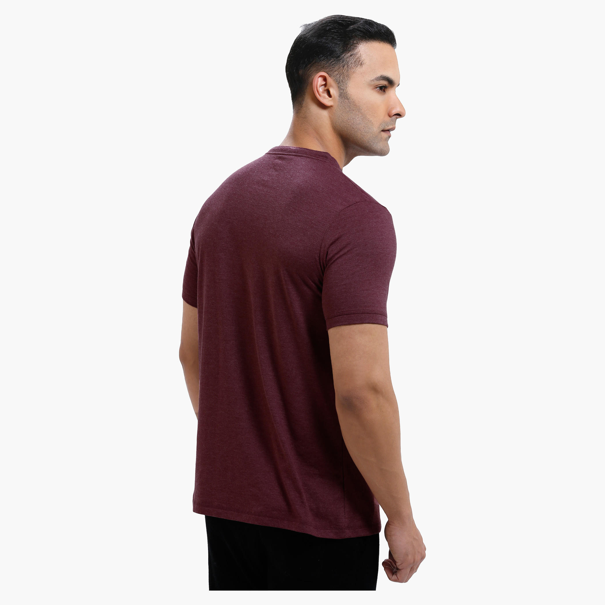 Henley Neck T-Shirt with Short Sleeves in Slim Fit-men-clothing-tshirtsandpolos-tshirts-image-2