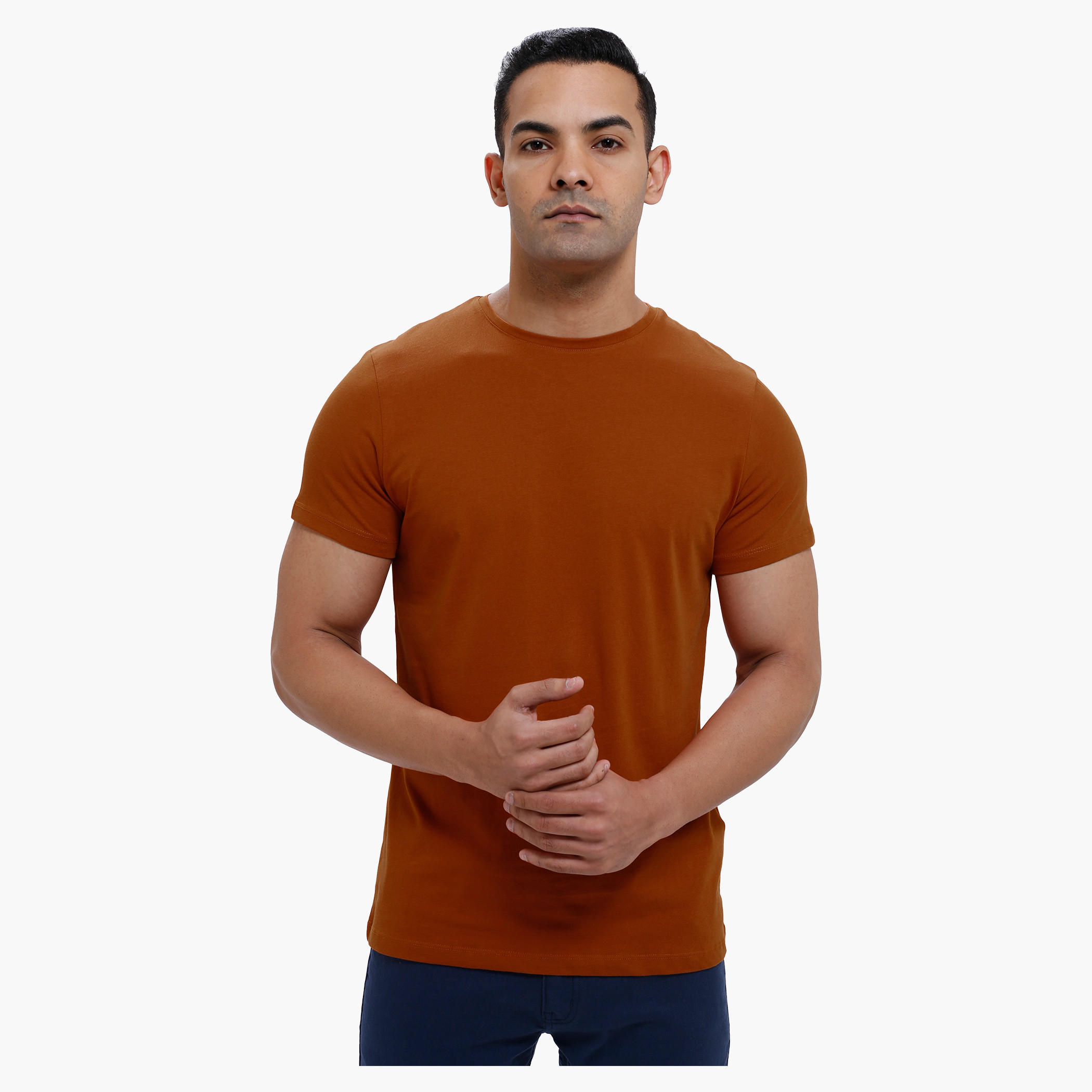 Round Neck T-Shirt with Short Sleeves in Slim Fit-men-clothing-tshirtsandpolos-tshirts-image-1