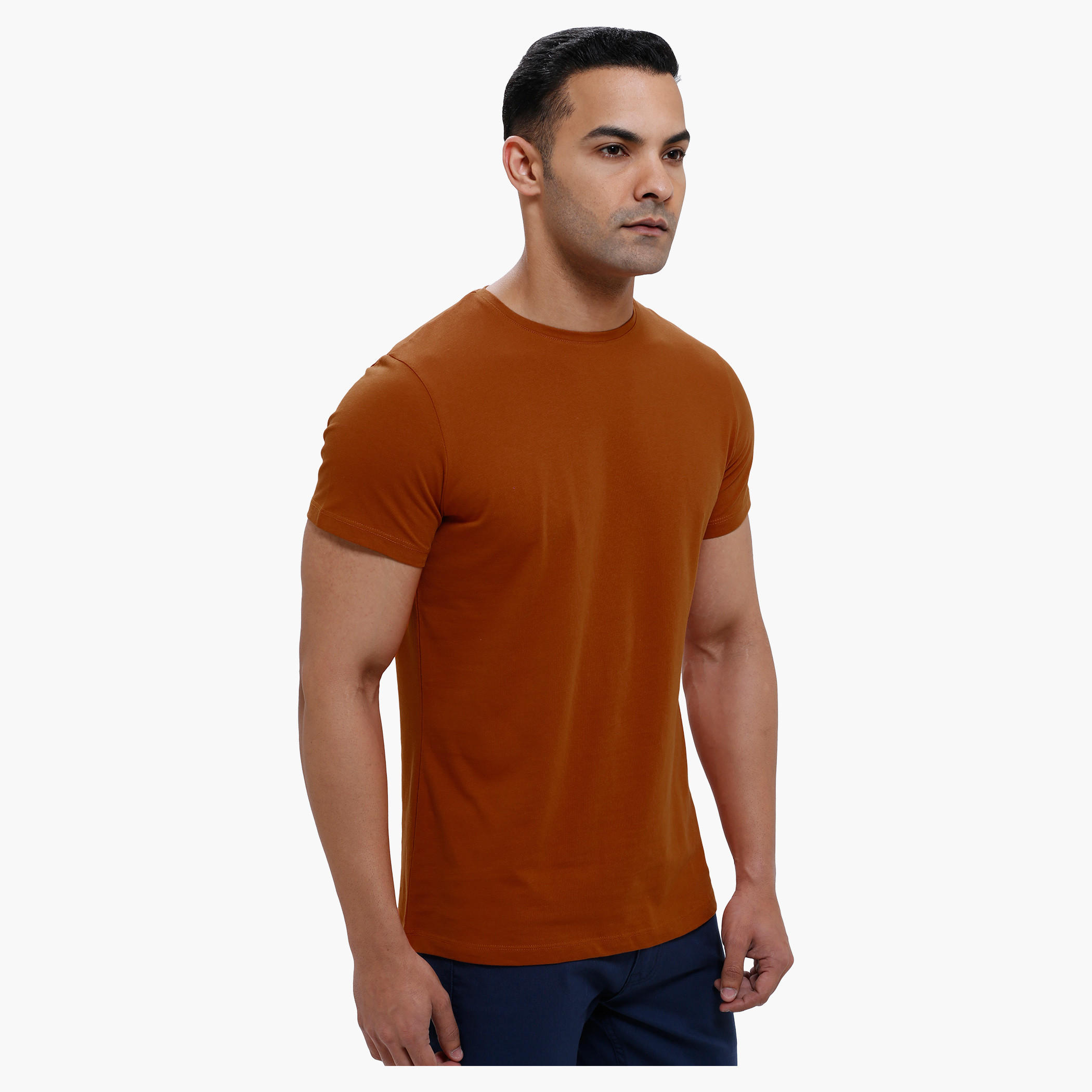 Round Neck T-Shirt with Short Sleeves in Slim Fit-men-clothing-tshirtsandpolos-tshirts-image-3