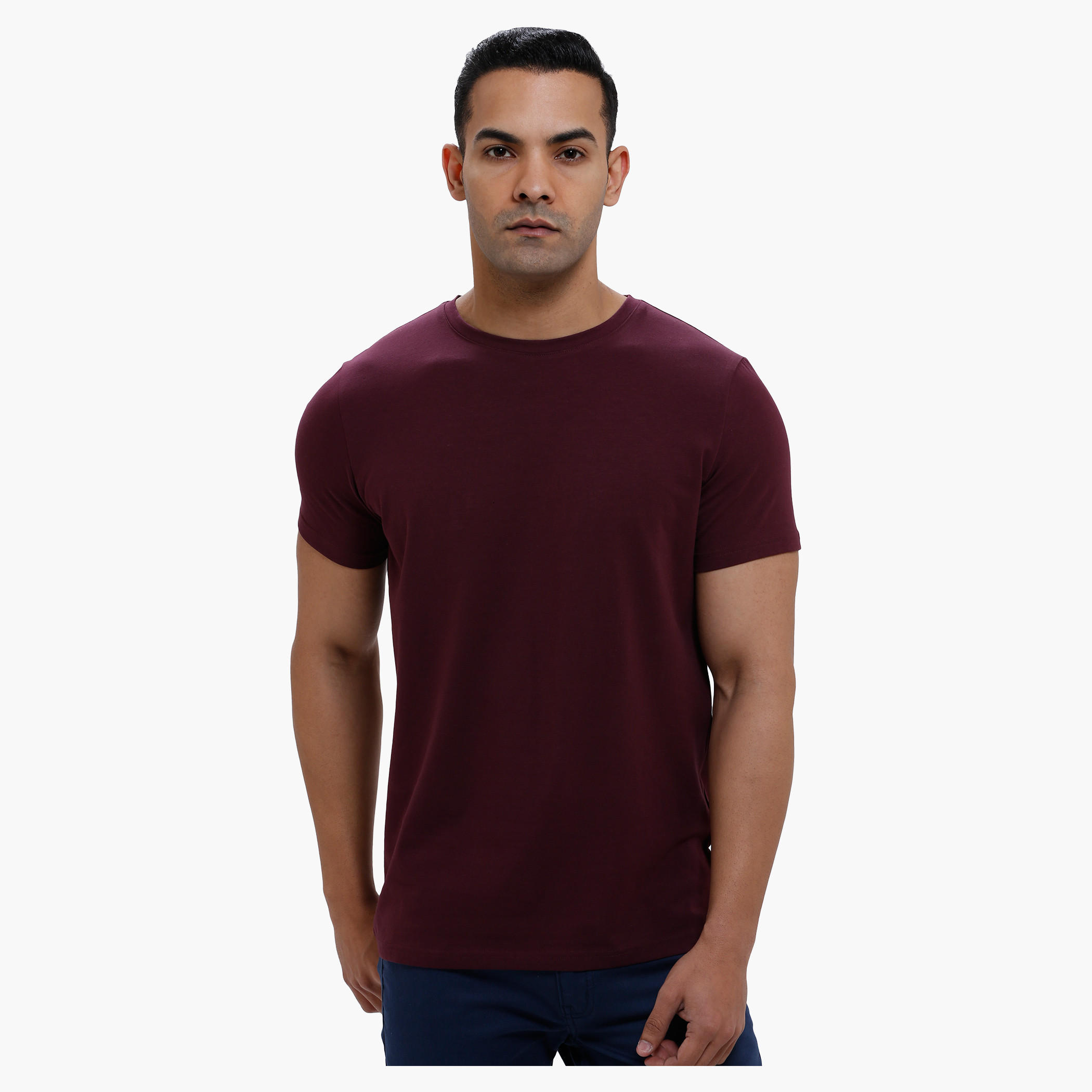 Round Neck T-Shirt with Short Sleeves in Slim Fit-men-clothing-tshirtsandpolos-tshirts-image-6