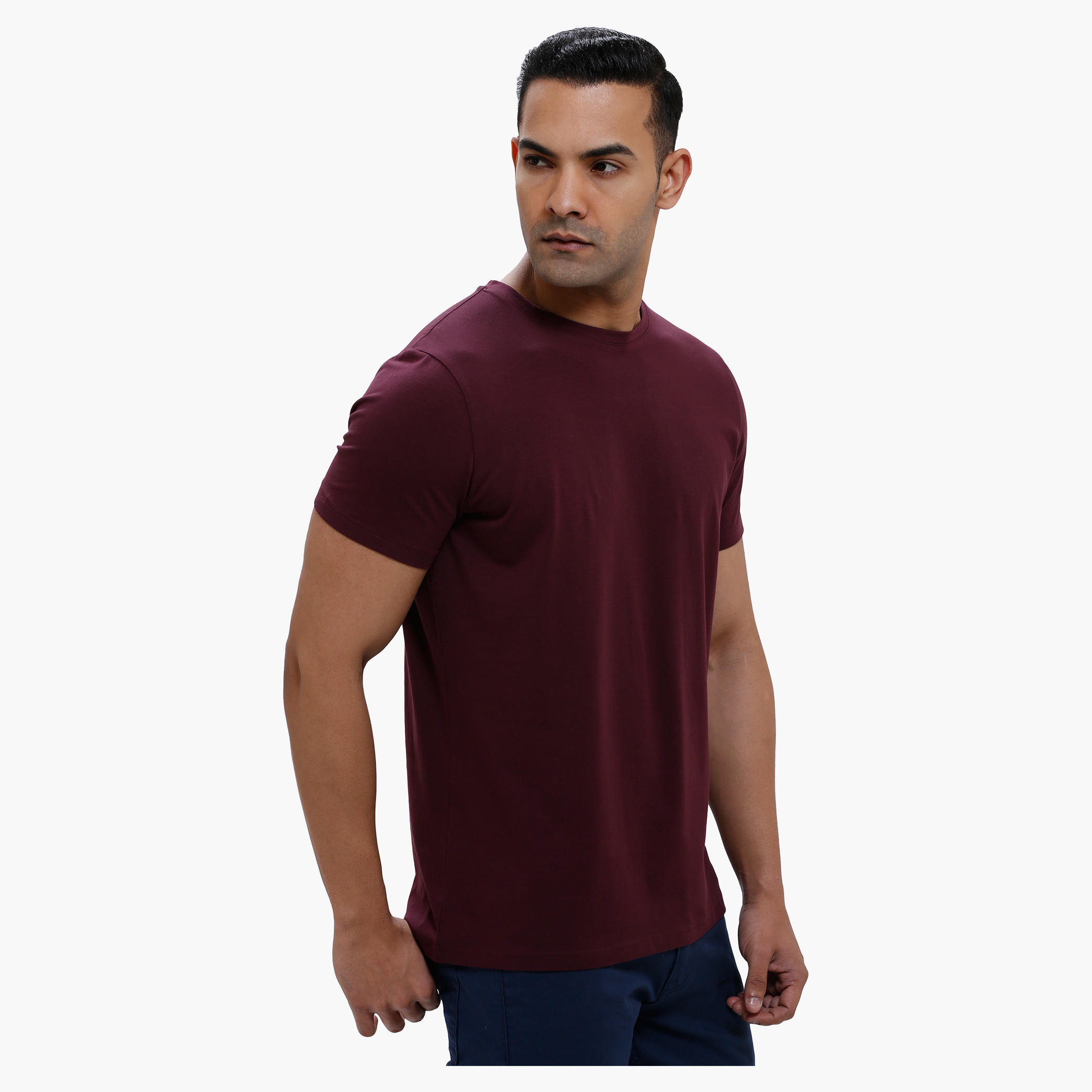 Round Neck T-Shirt with Short Sleeves in Slim Fit-men-clothing-tshirtsandpolos-tshirts-image-8