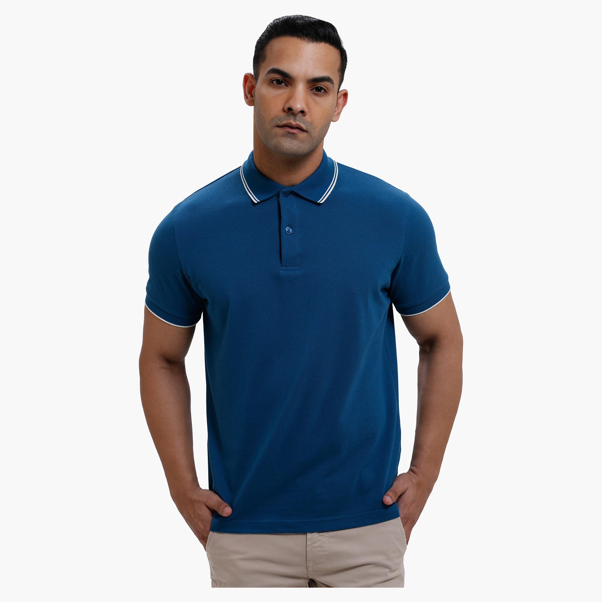Polo Neck T-Shirt with Short Sleeves in Slim Fit-men-clothing-tshirtsandpolos-polos-image-16