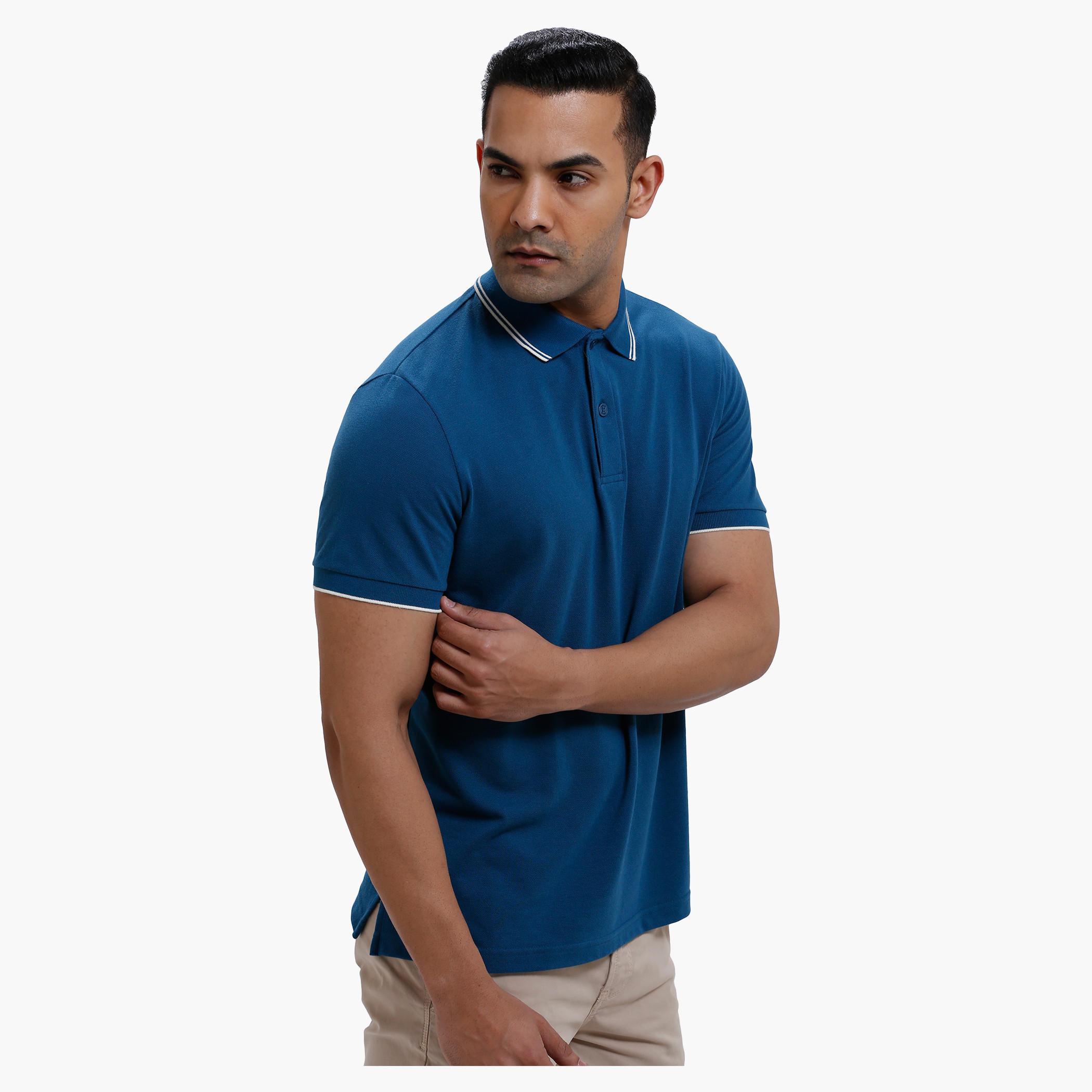 Polo Neck T-Shirt with Short Sleeves in Slim Fit-men-clothing-tshirtsandpolos-polos-image-18