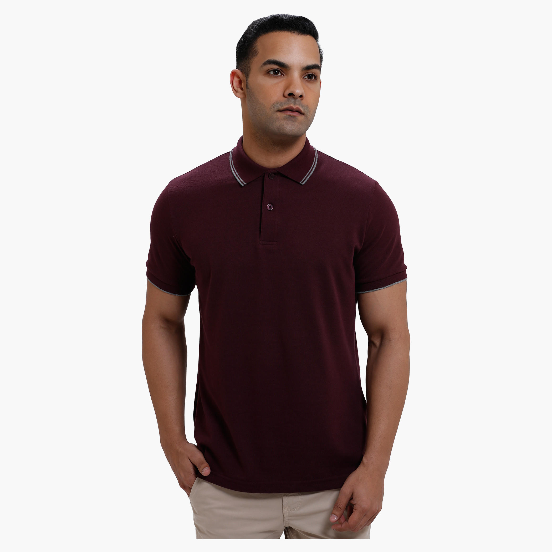 Polo Neck T-Shirt with Short Sleeves in Slim Fit-men-clothing-tshirtsandpolos-polos-image-26