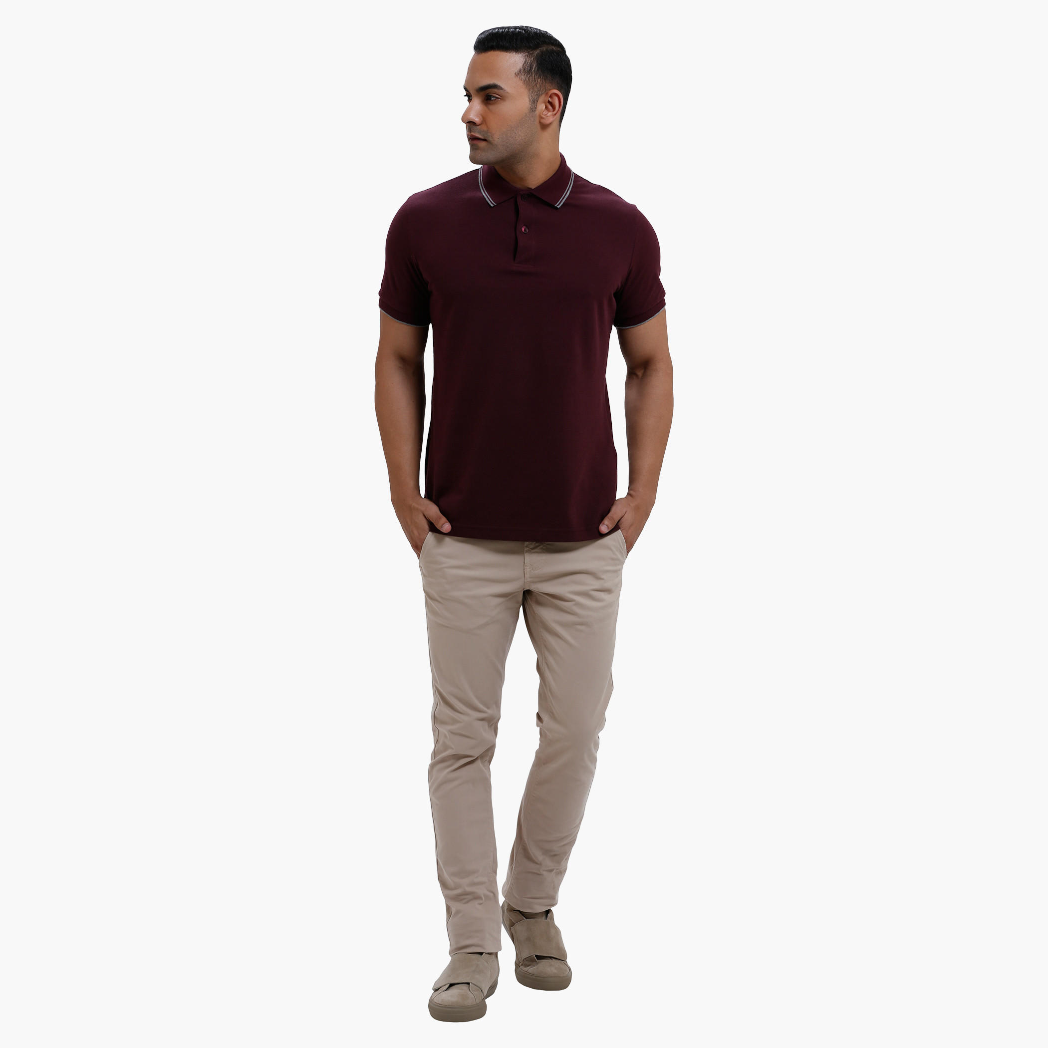 Polo Neck T-Shirt with Short Sleeves in Slim Fit-men-clothing-tshirtsandpolos-polos-image-30