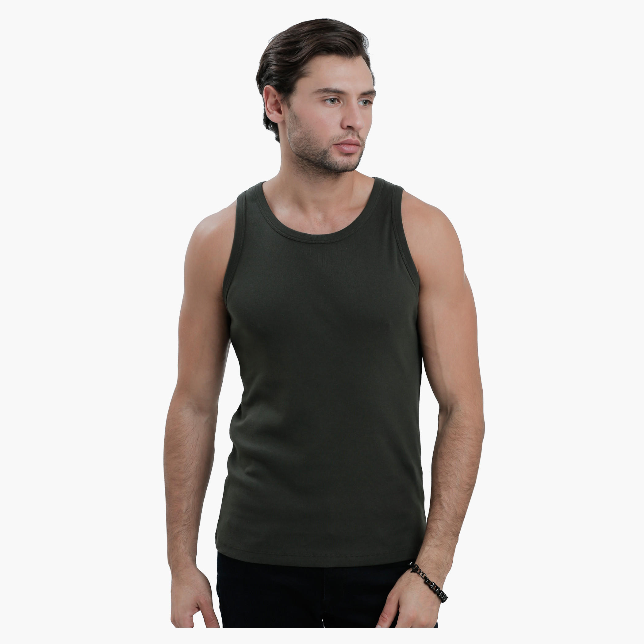 Sleeveless T-Shirt with Round Neck in Slim Fit-men-clothing-tshirtsandpolos-vests-image-6