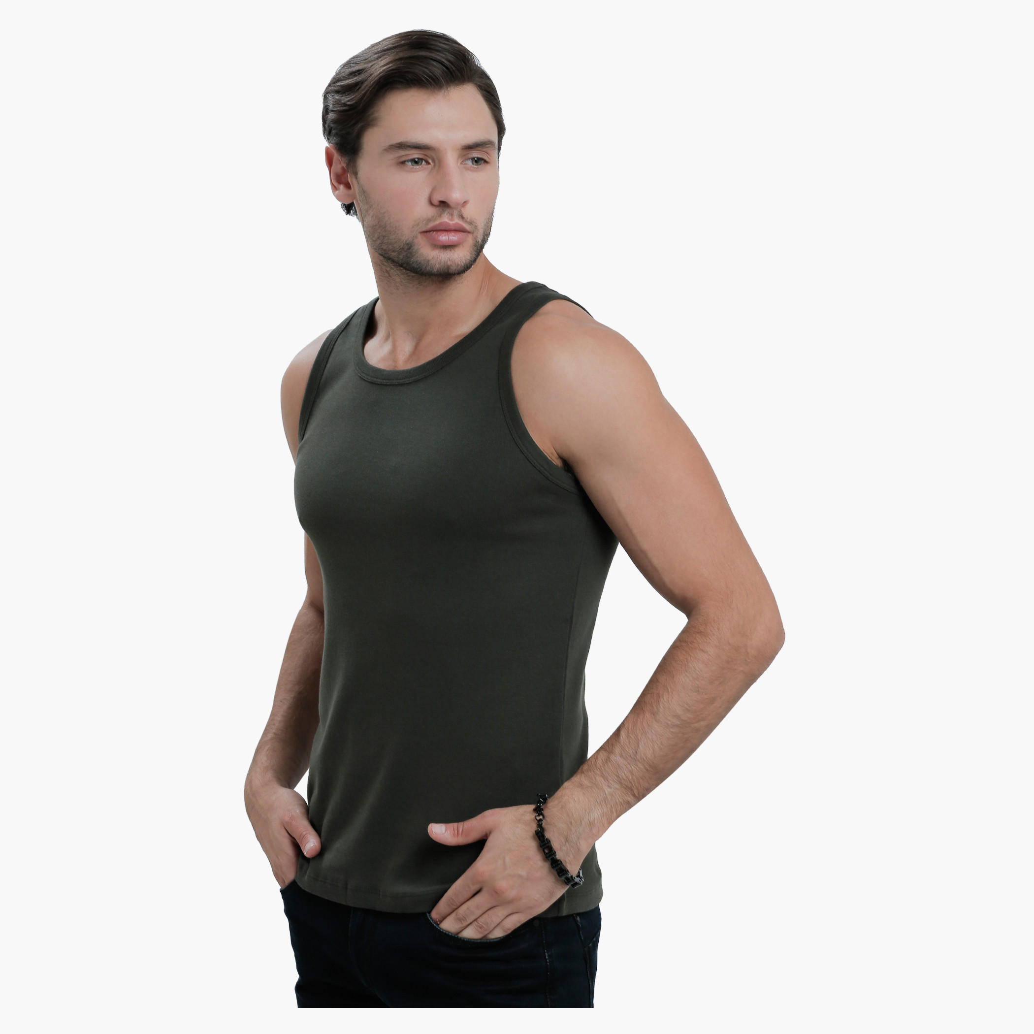 Sleeveless T-Shirt with Round Neck in Slim Fit-men-clothing-tshirtsandpolos-vests-image-8