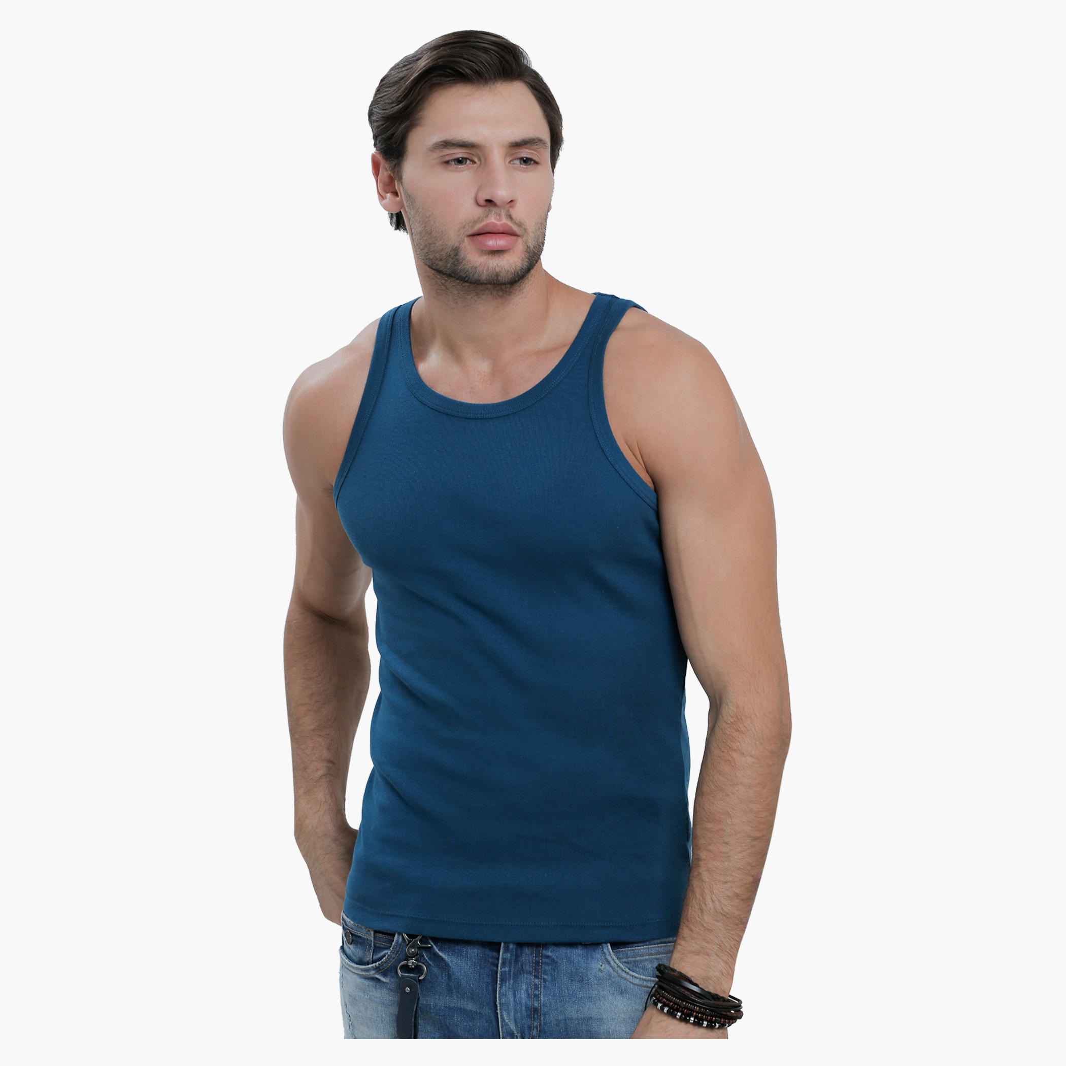 Sleeveless T-Shirt with Round Neck in Slim Fit-men-clothing-tshirtsandpolos-vests-image-11