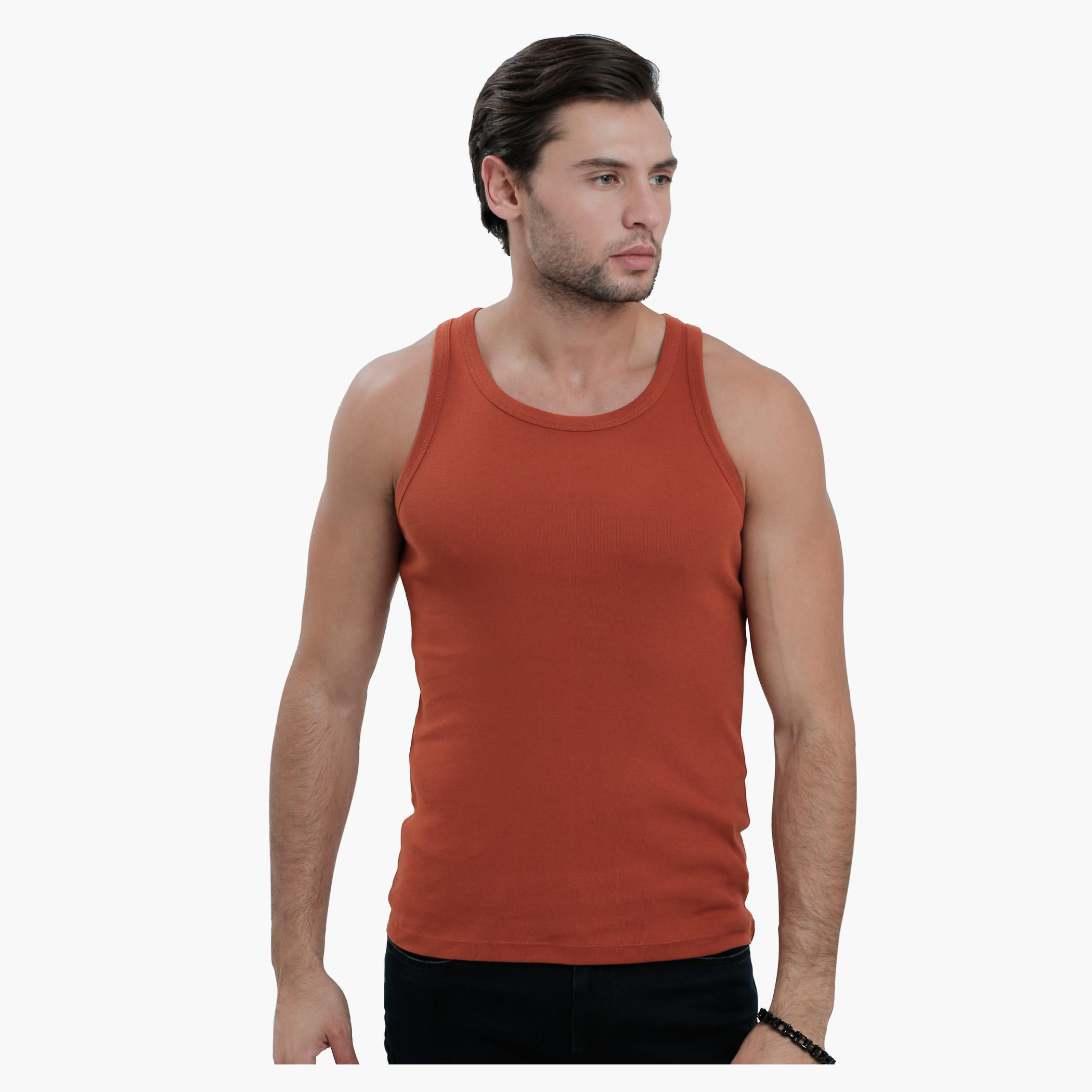 Sleeveless T-Shirt with Round Neck in Slim Fit-men-clothing-tshirtsandpolos-vests-image-16