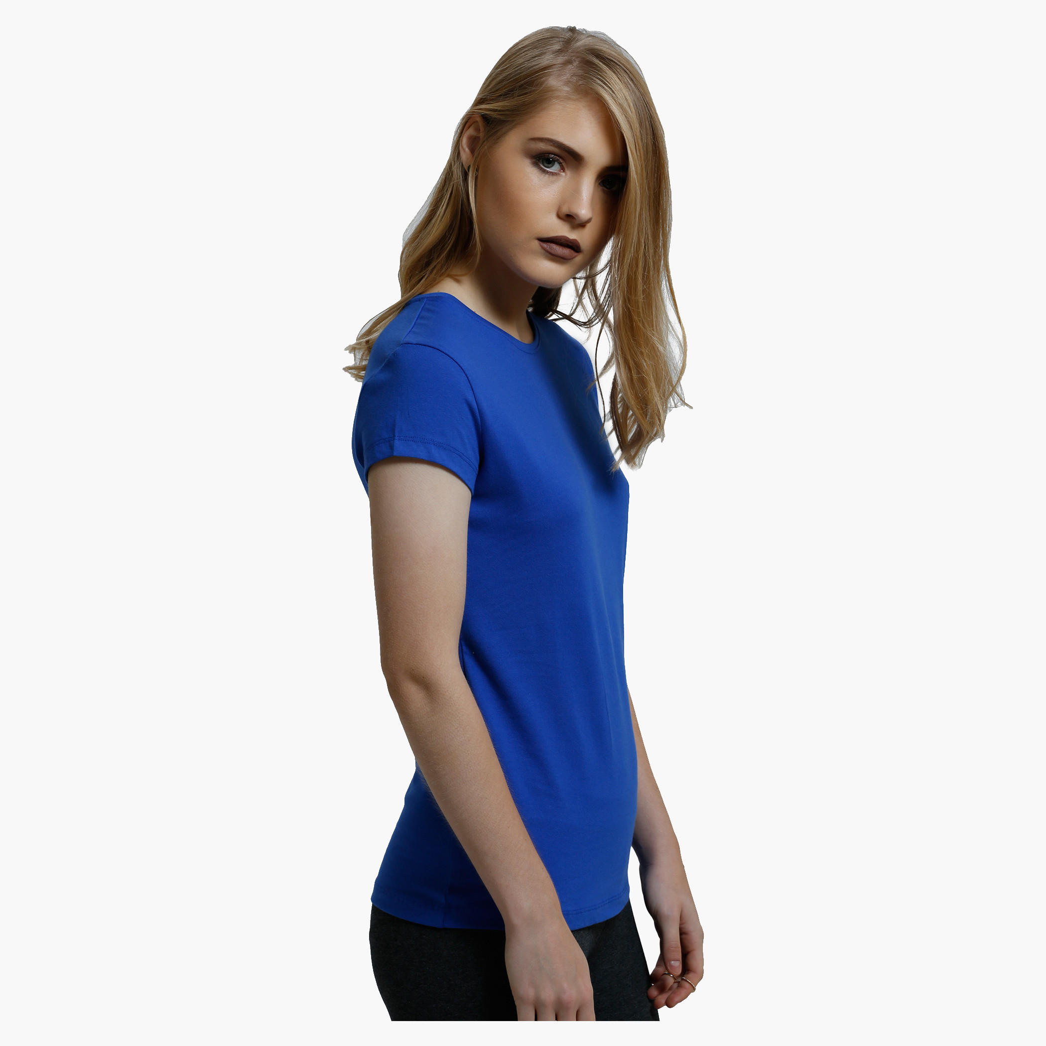 Round Neck T-Shirt with Short Sleeves in Regular Fit-women-clothing-tshirts-image-23