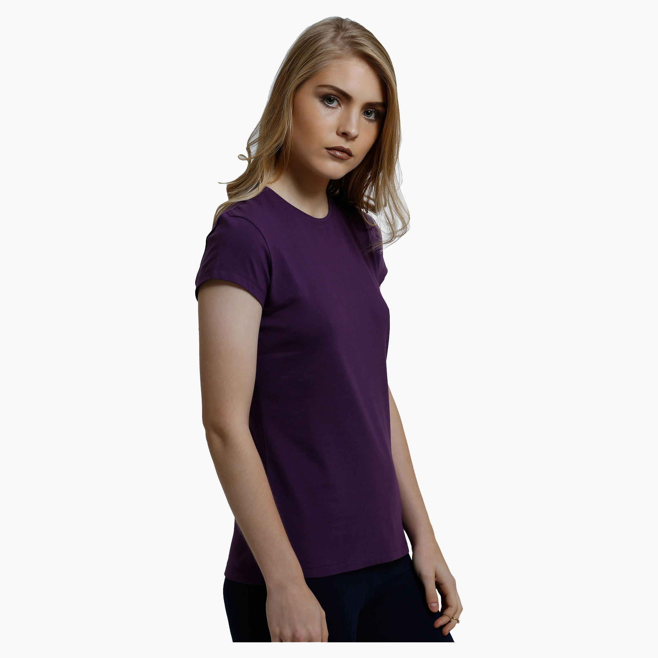 Round Neck T-Shirt with Short Sleeves in Regular Fit-women-clothing-tshirts-image-28