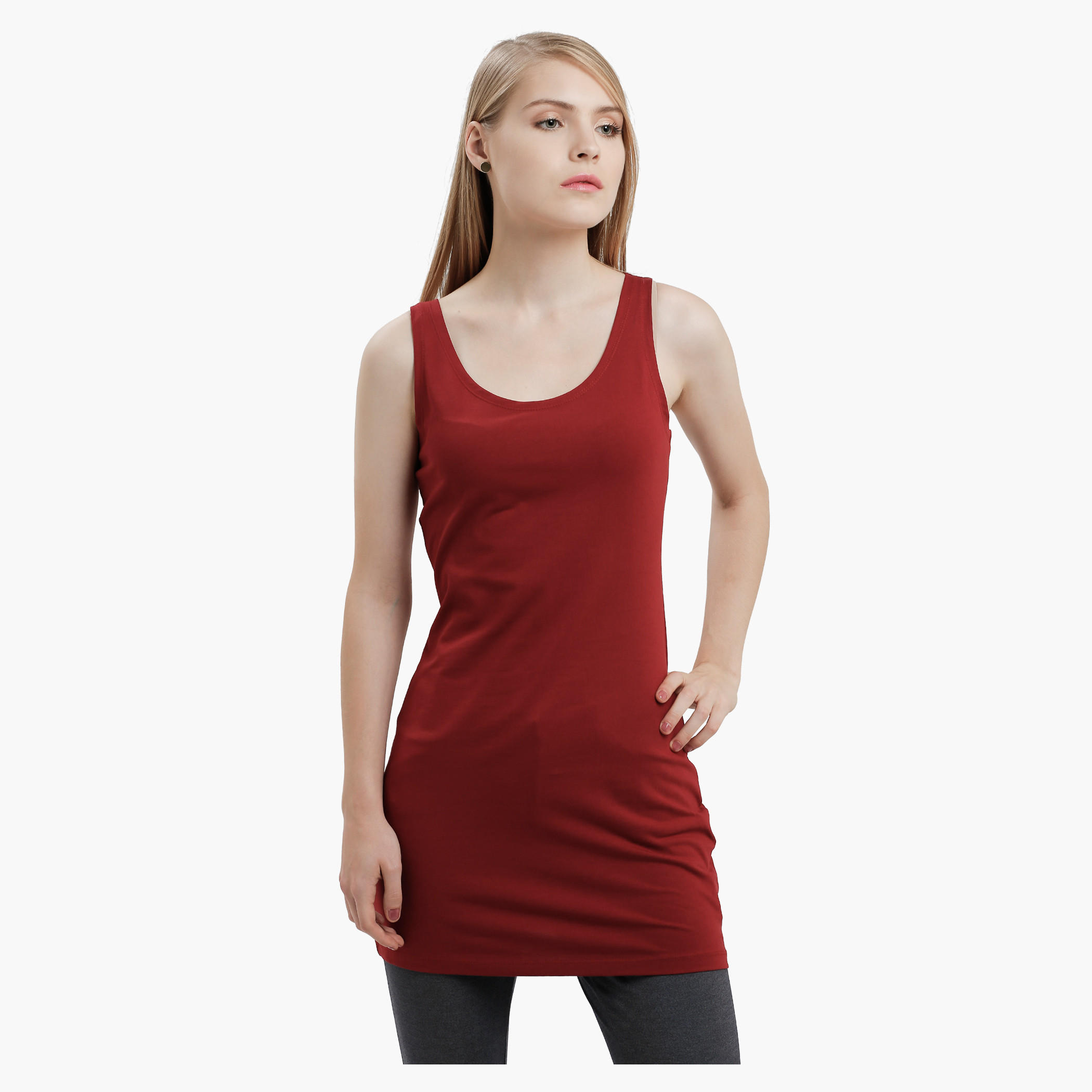 Sleeveless Long Vest with Round Neck-women-clothing-tshirts-image-16
