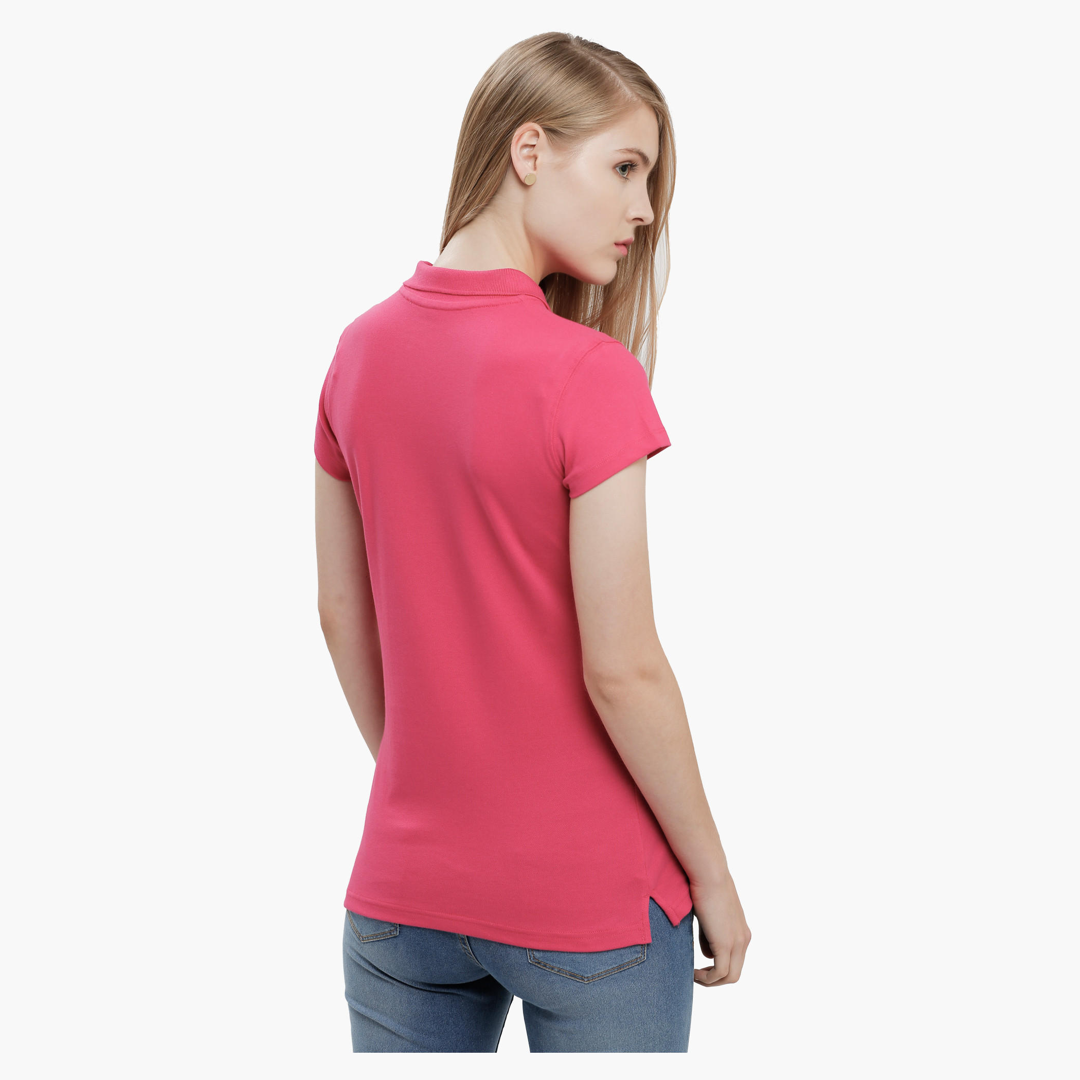 Polo Neck Top with Short Sleeves-women-clothing-tshirts-image-7