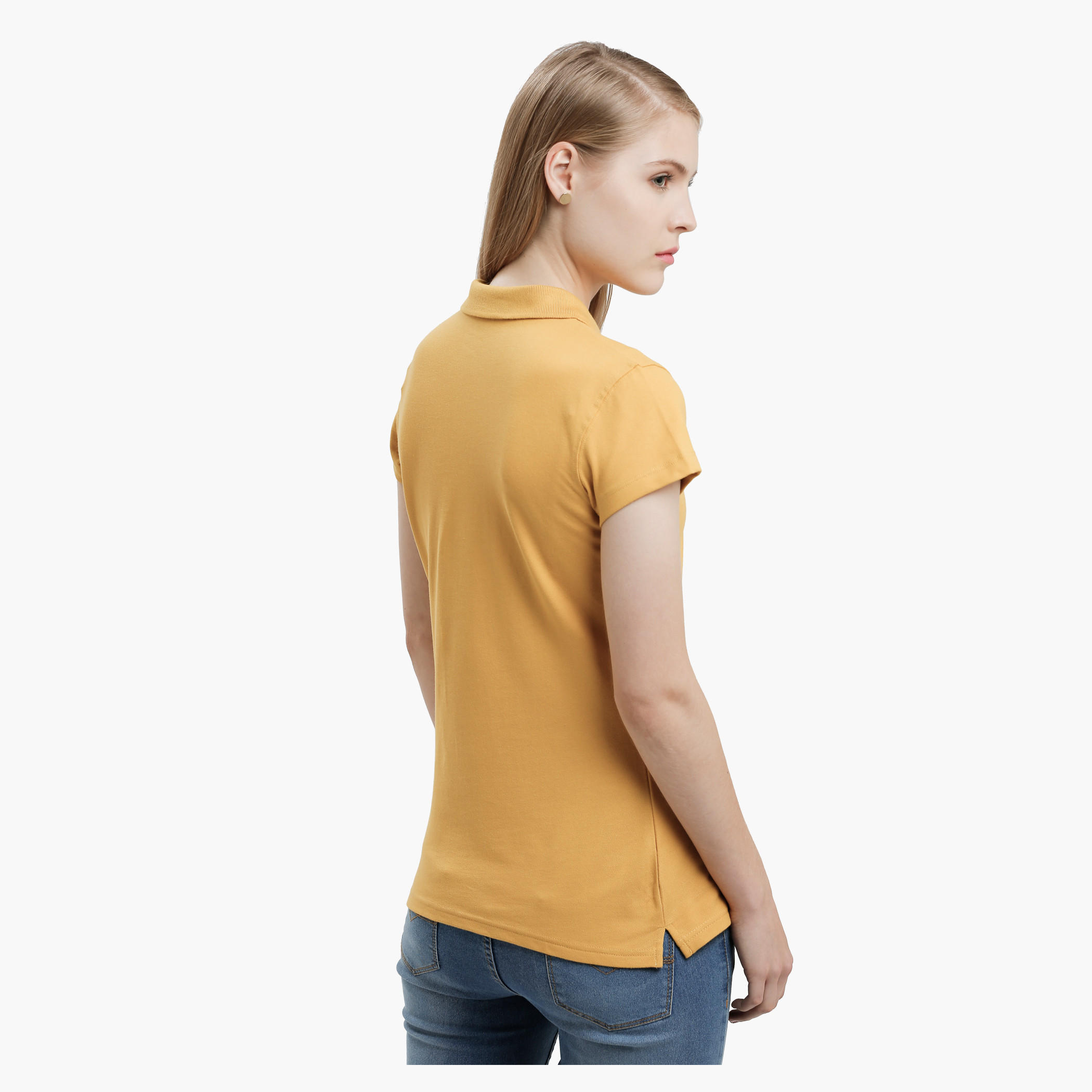Polo Neck Top with Short Sleeves-women-clothing-tshirts-image-12