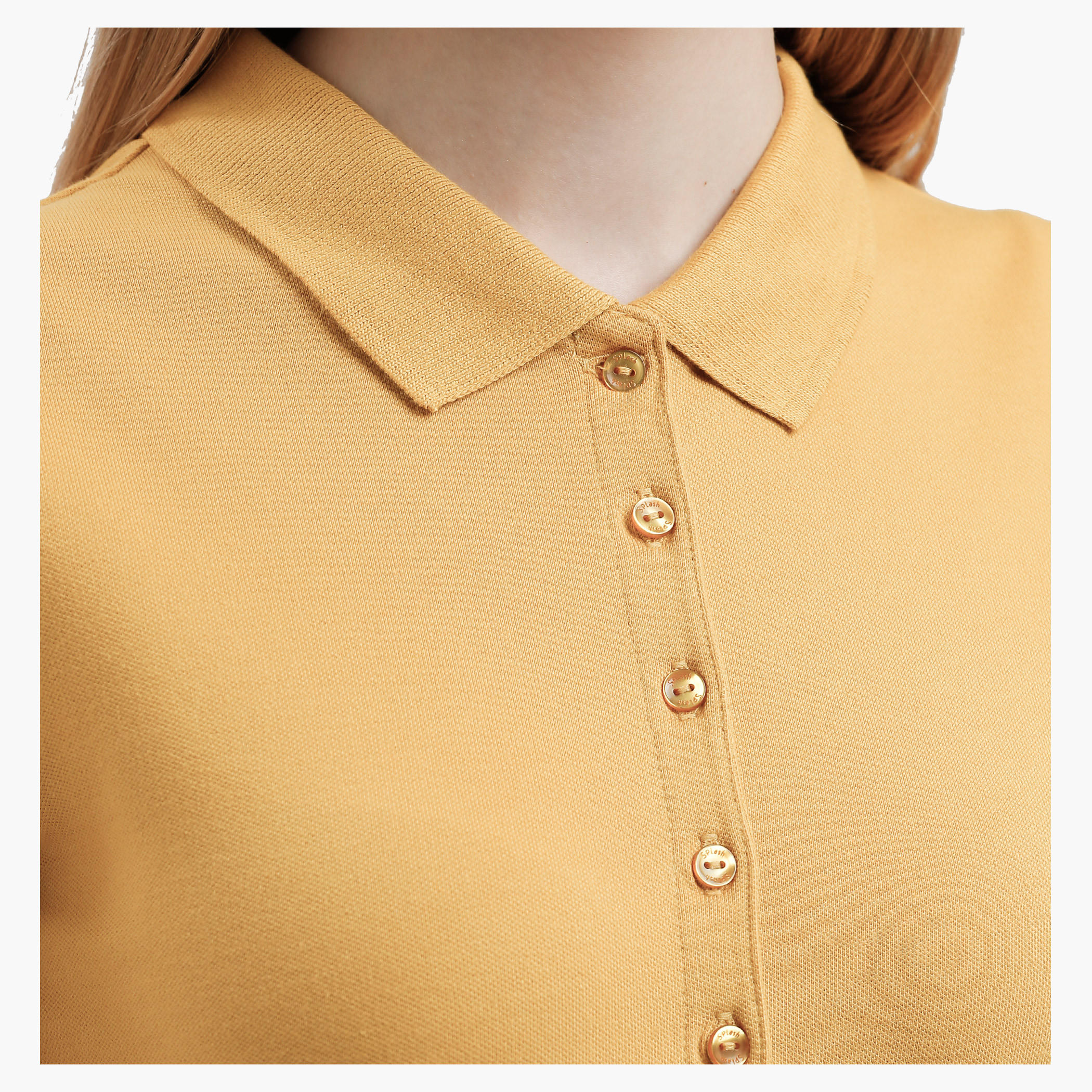Polo Neck Top with Short Sleeves-women-clothing-tshirts-image-14