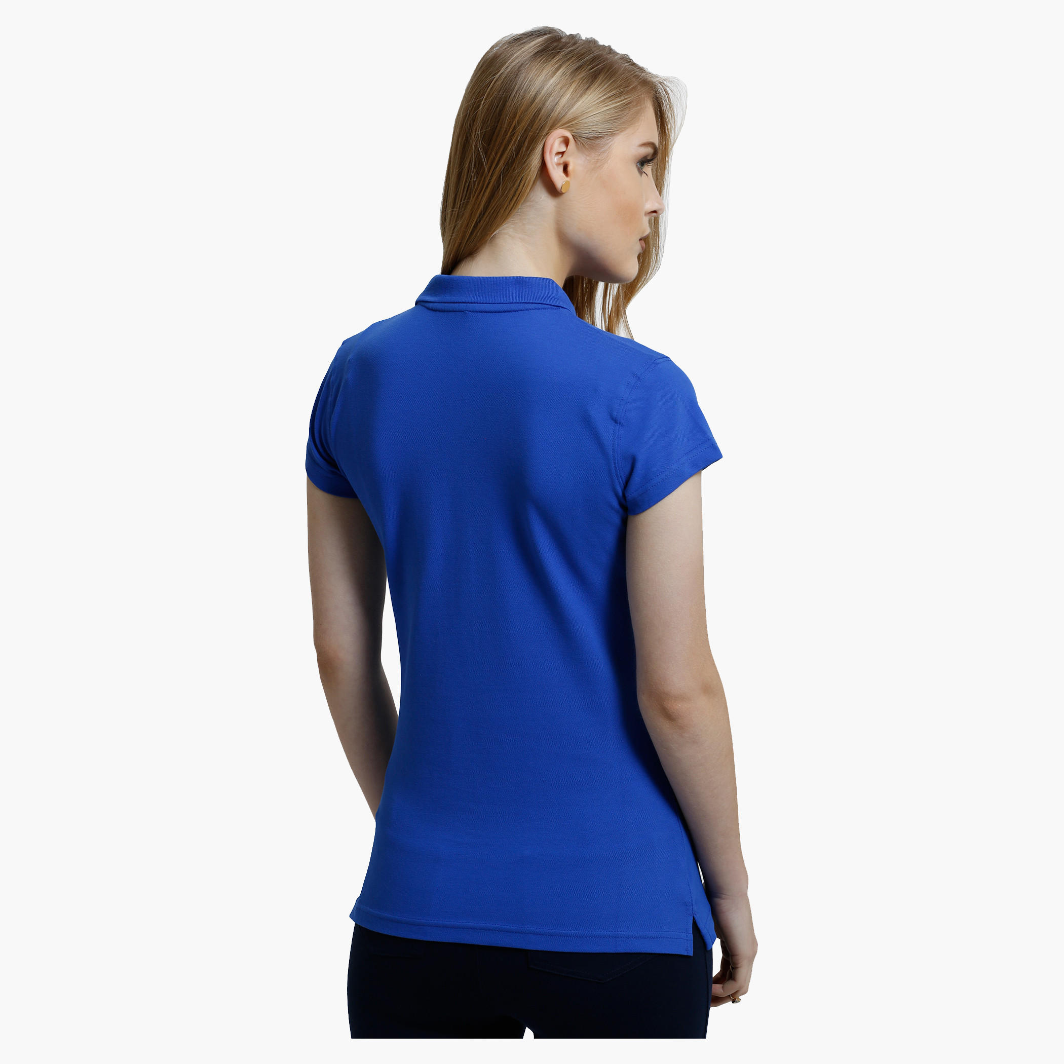 Polo Neck T-Shirt with Short Sleeves-women-clothing-tshirts-image-2