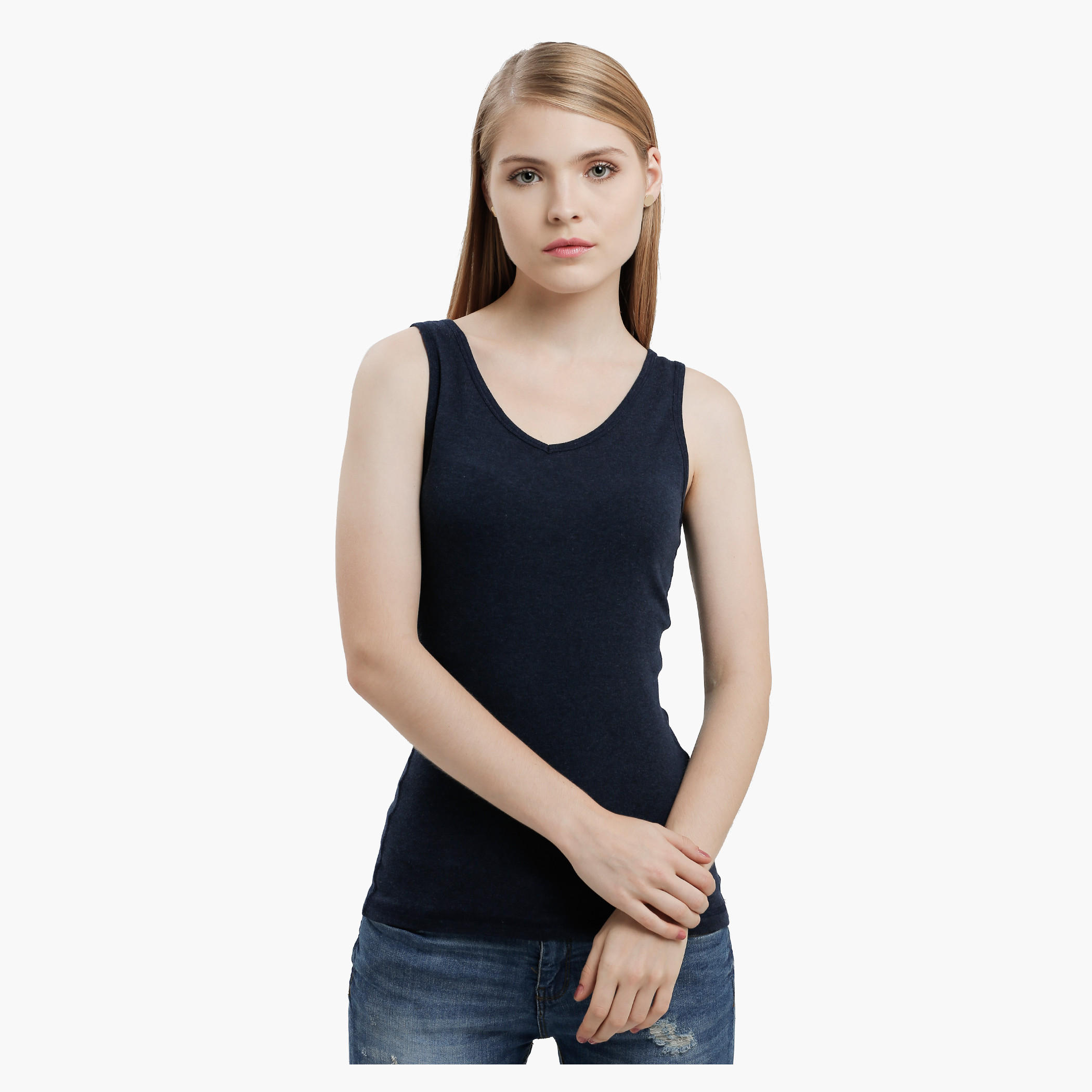 V-Neck Solid Vest-women-clothing-tshirts-image-5