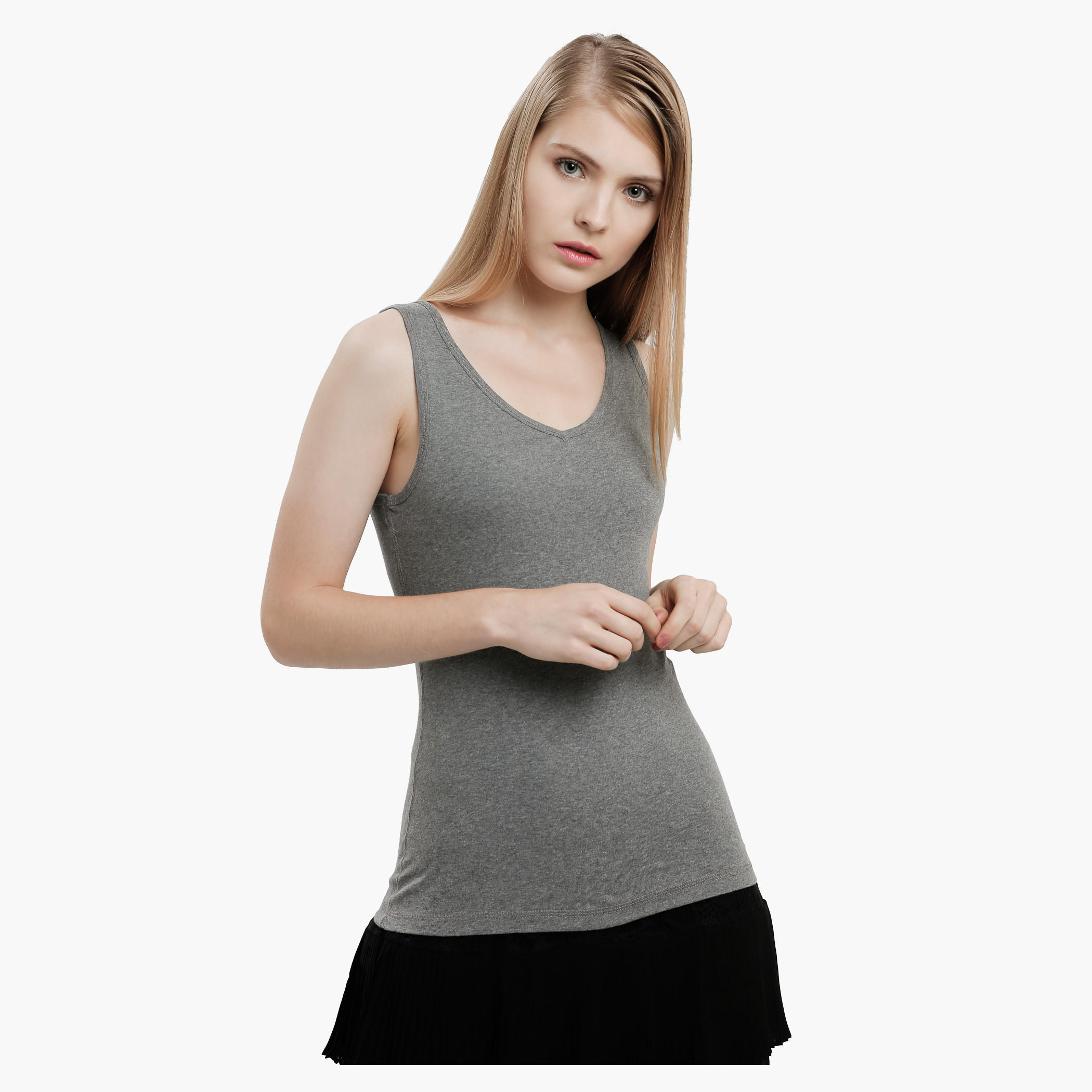 V-Neck Solid Vest-women-clothing-tshirts-image-6