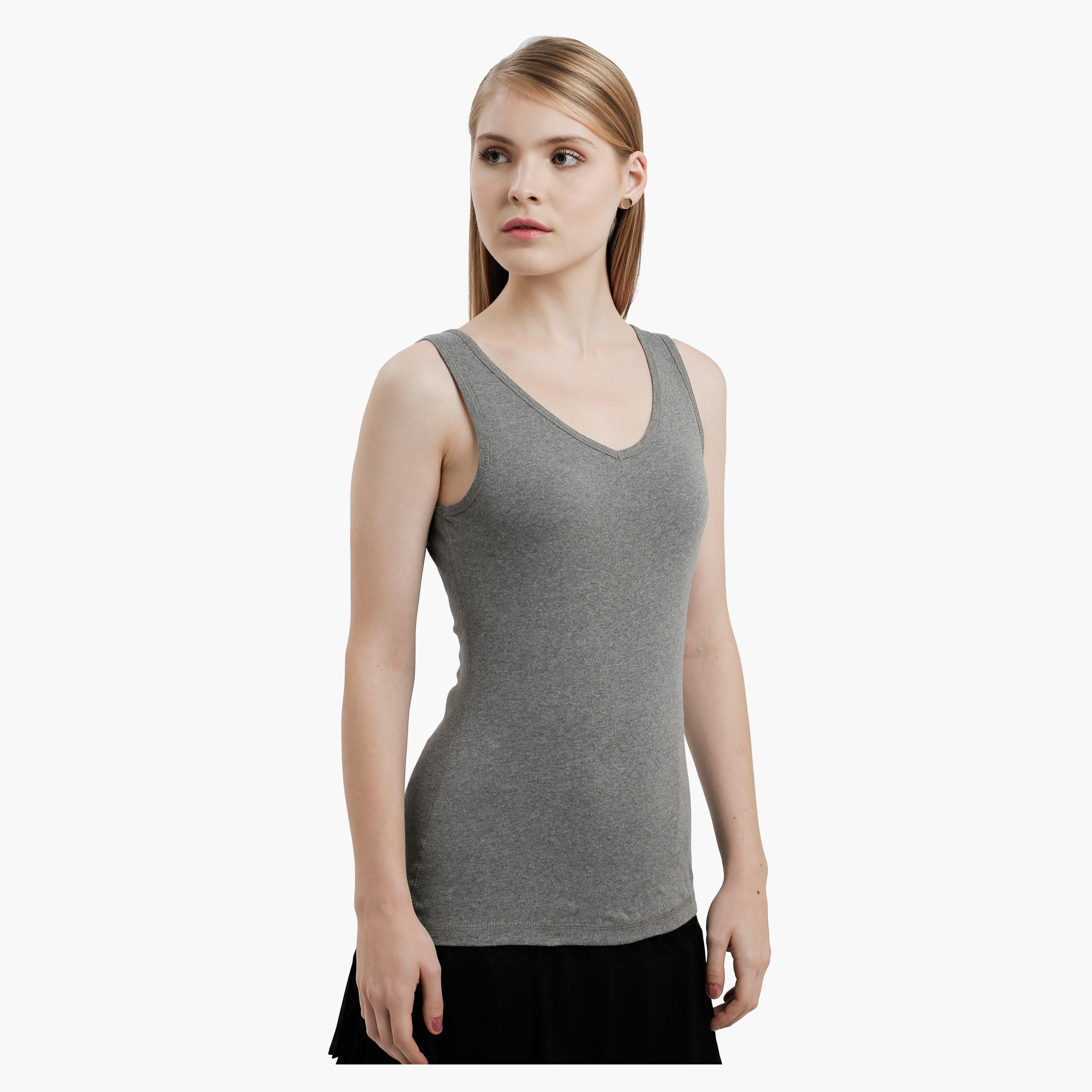 V-Neck Solid Vest-women-clothing-tshirts-image-8
