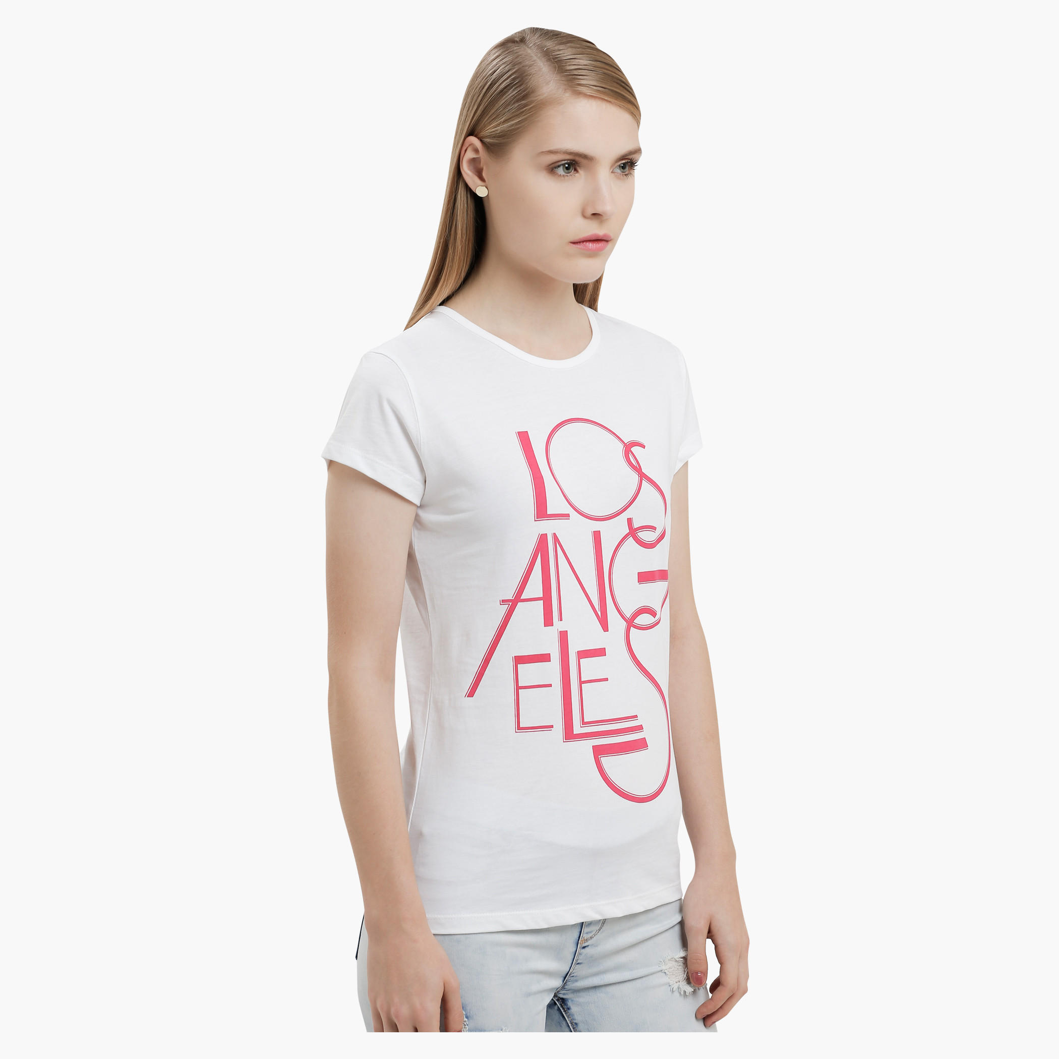 Graphic Print T-Shirt with Round Neck and Short Sleeves-women-clothing-tshirts-image-3
