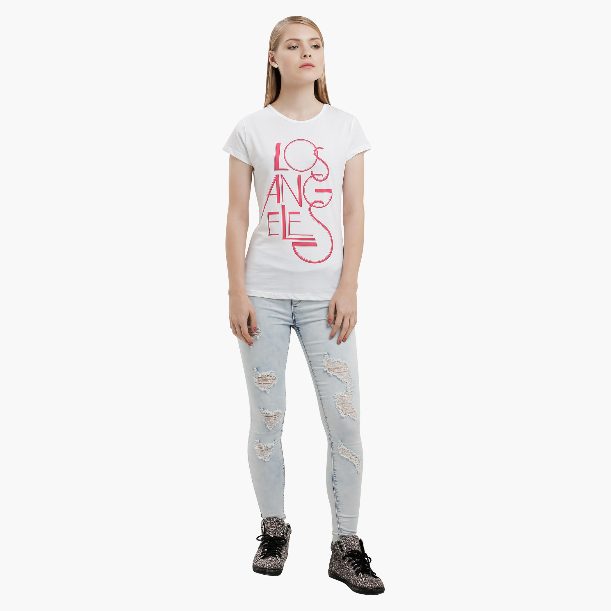 Graphic Print T-Shirt with Round Neck and Short Sleeves-women-clothing-tshirts-image-5
