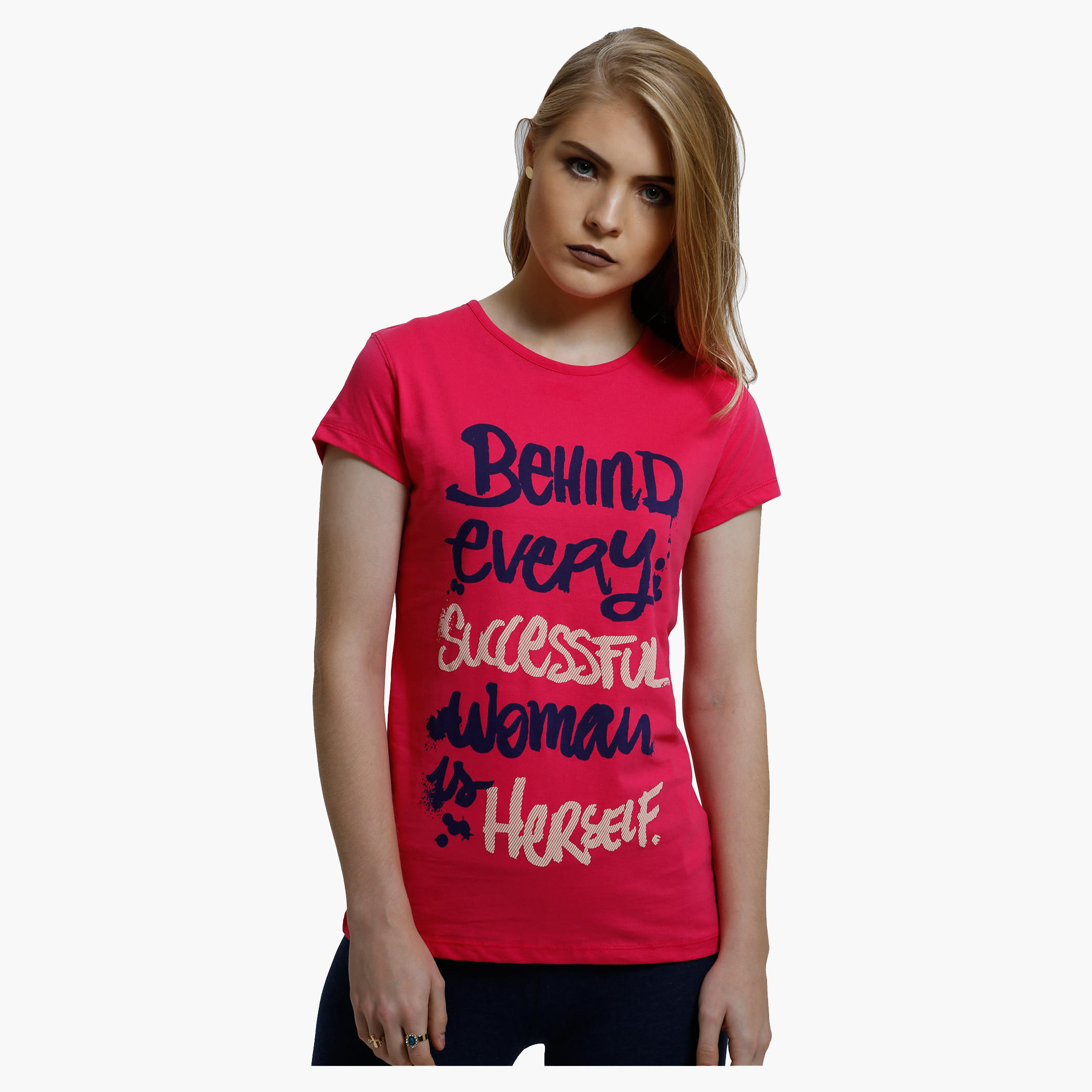 Printed T-Shirt with Crew Neck and Short Sleeves-women-clothing-tshirts-image-5