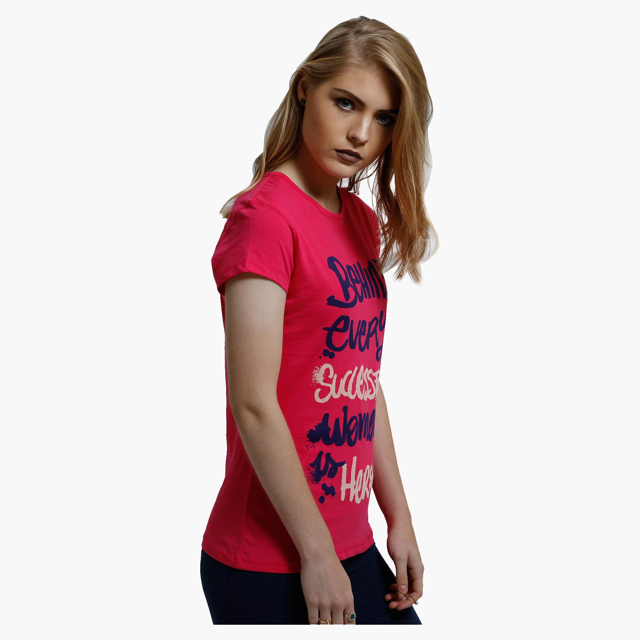 Printed T-Shirt with Crew Neck and Short Sleeves-women-clothing-tshirts-image-3