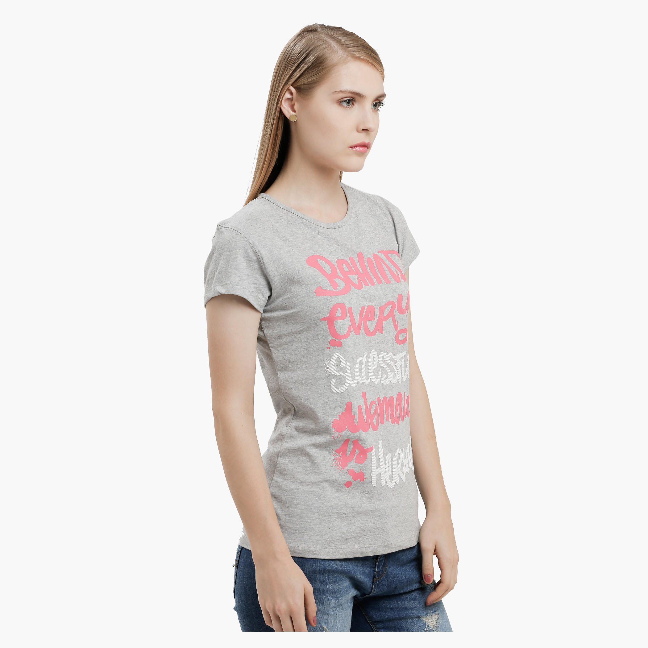 Graphic Print T-Shirt with Round Neck and Short Sleeves-women-clothing-tshirts-image-3