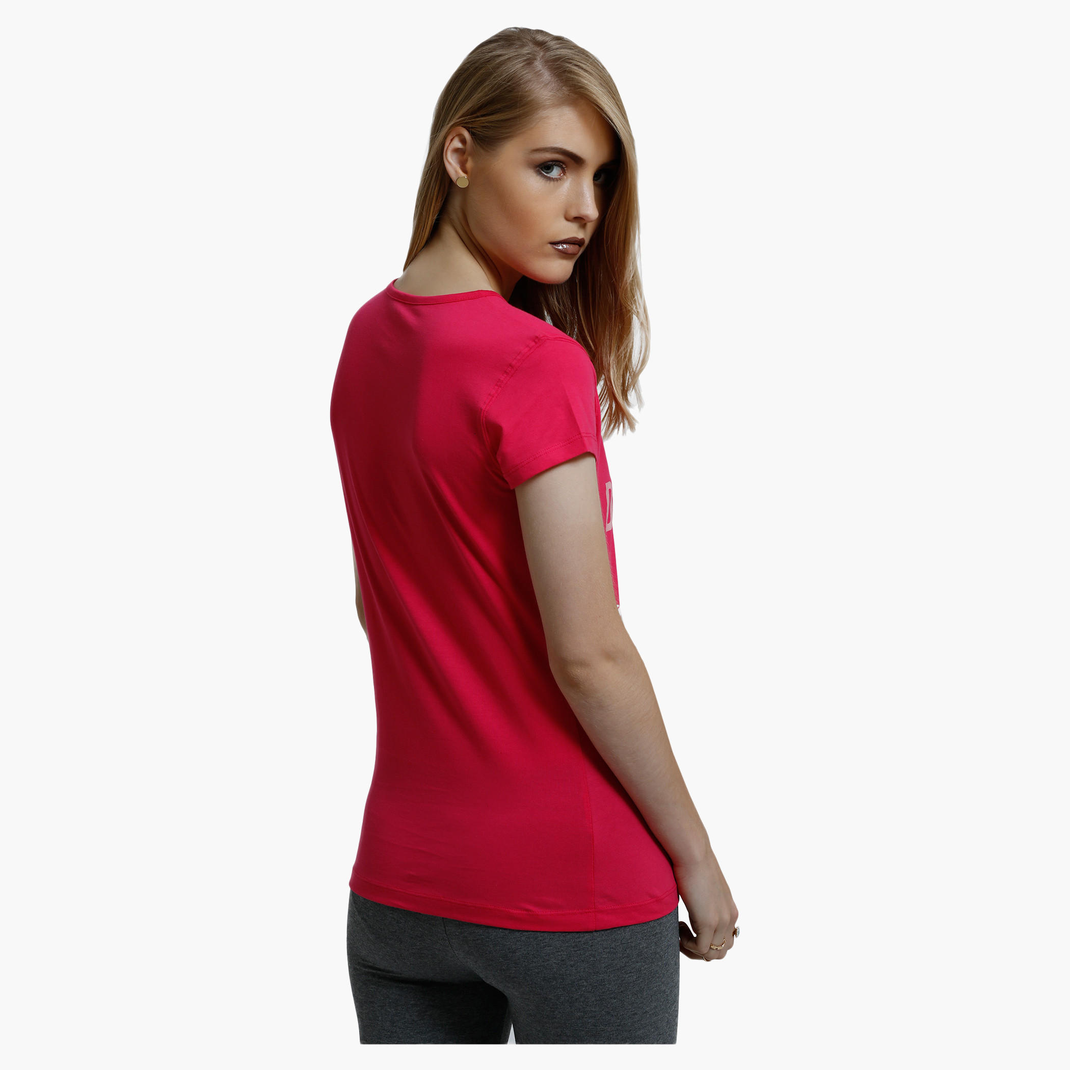 Printed Round Neck T-Shirt with Short Sleeves-women-clothing-tshirts-image-2