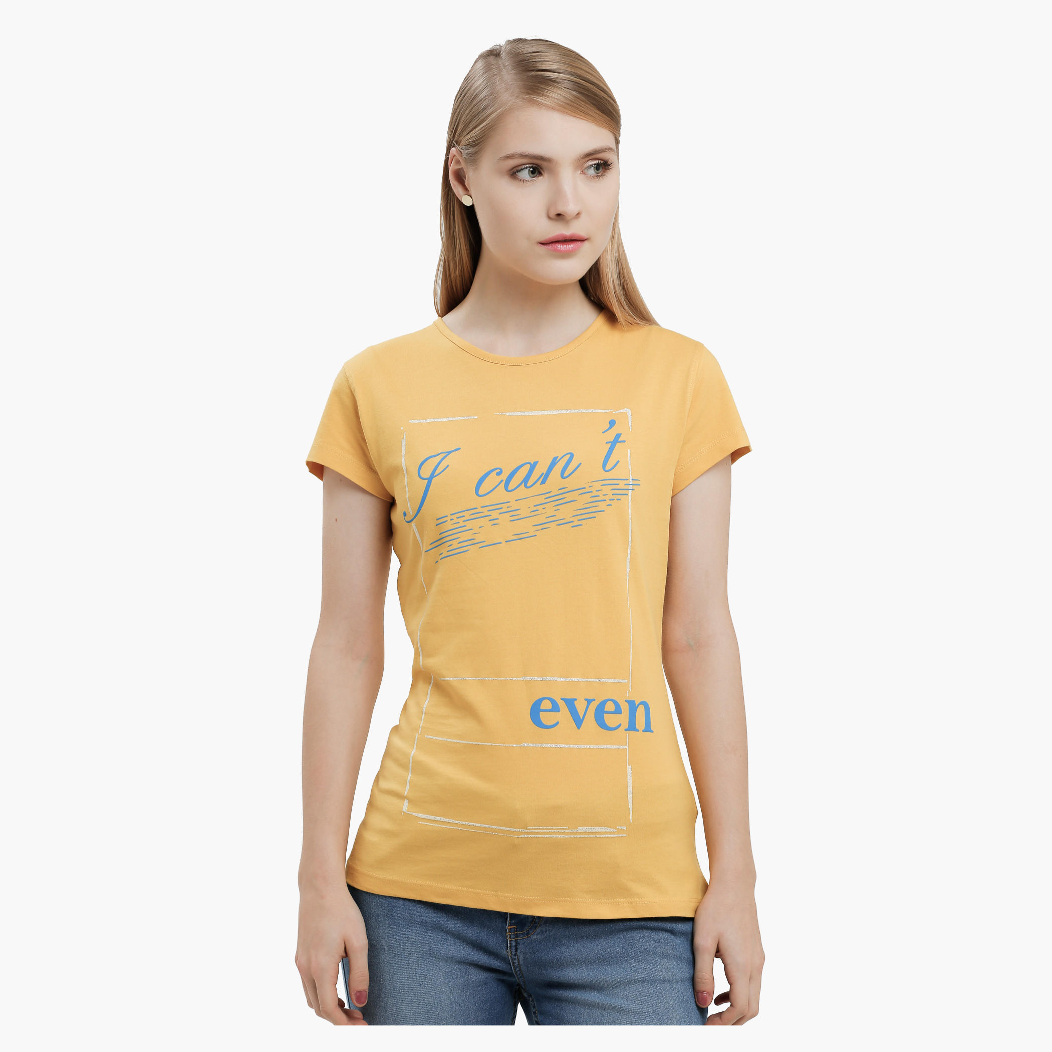 Graphic Print T-Shirt with Round Neck and Short Sleeves-women-clothing-tshirts-image-1