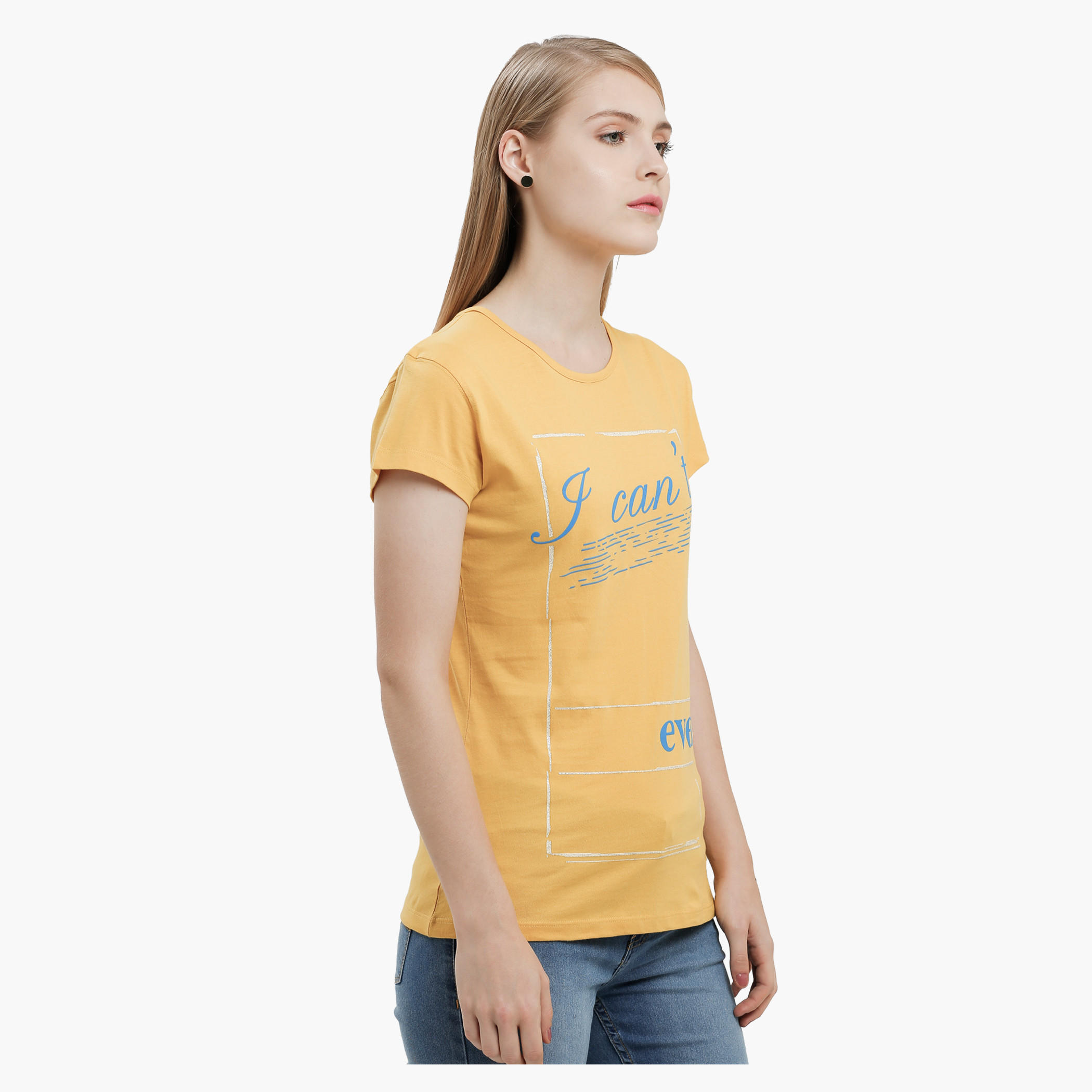 Graphic Print T-Shirt with Round Neck and Short Sleeves-women-clothing-tshirts-image-3