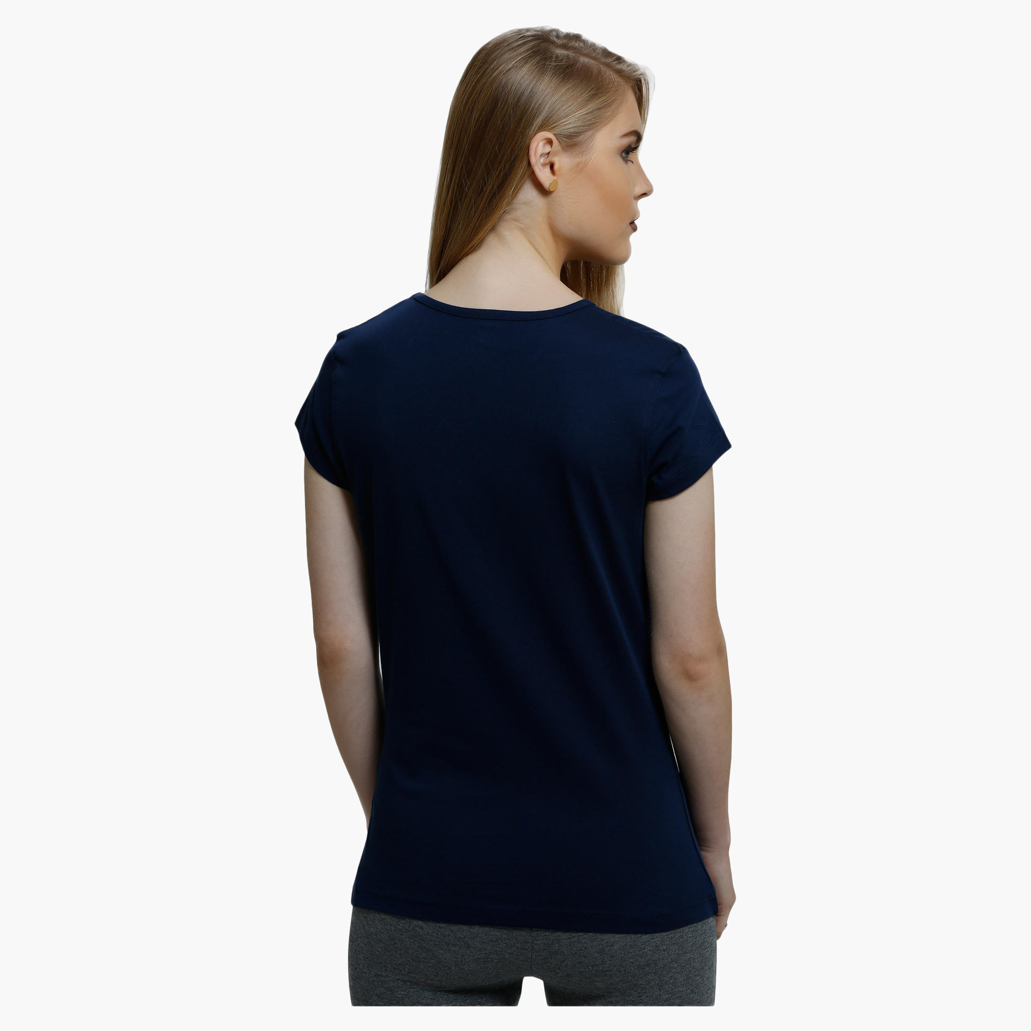 Printed Round Neck T-Shirt with Short Sleeves-women-clothing-tshirts-image-2